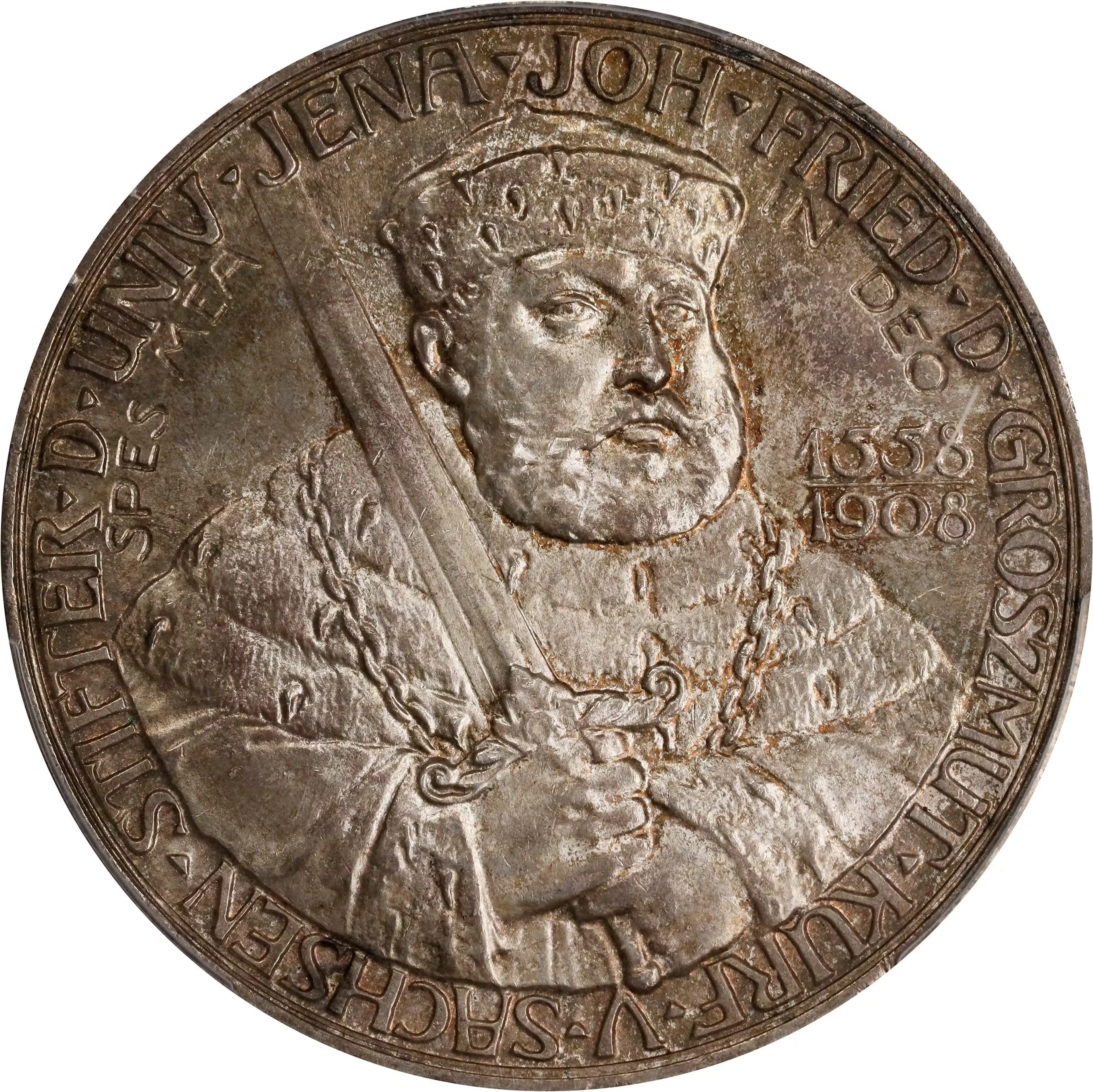 GERMANY. Saxe-Weimar-Eisenach. 5 Mark, 1908. Berlin Mint. Wilhelm