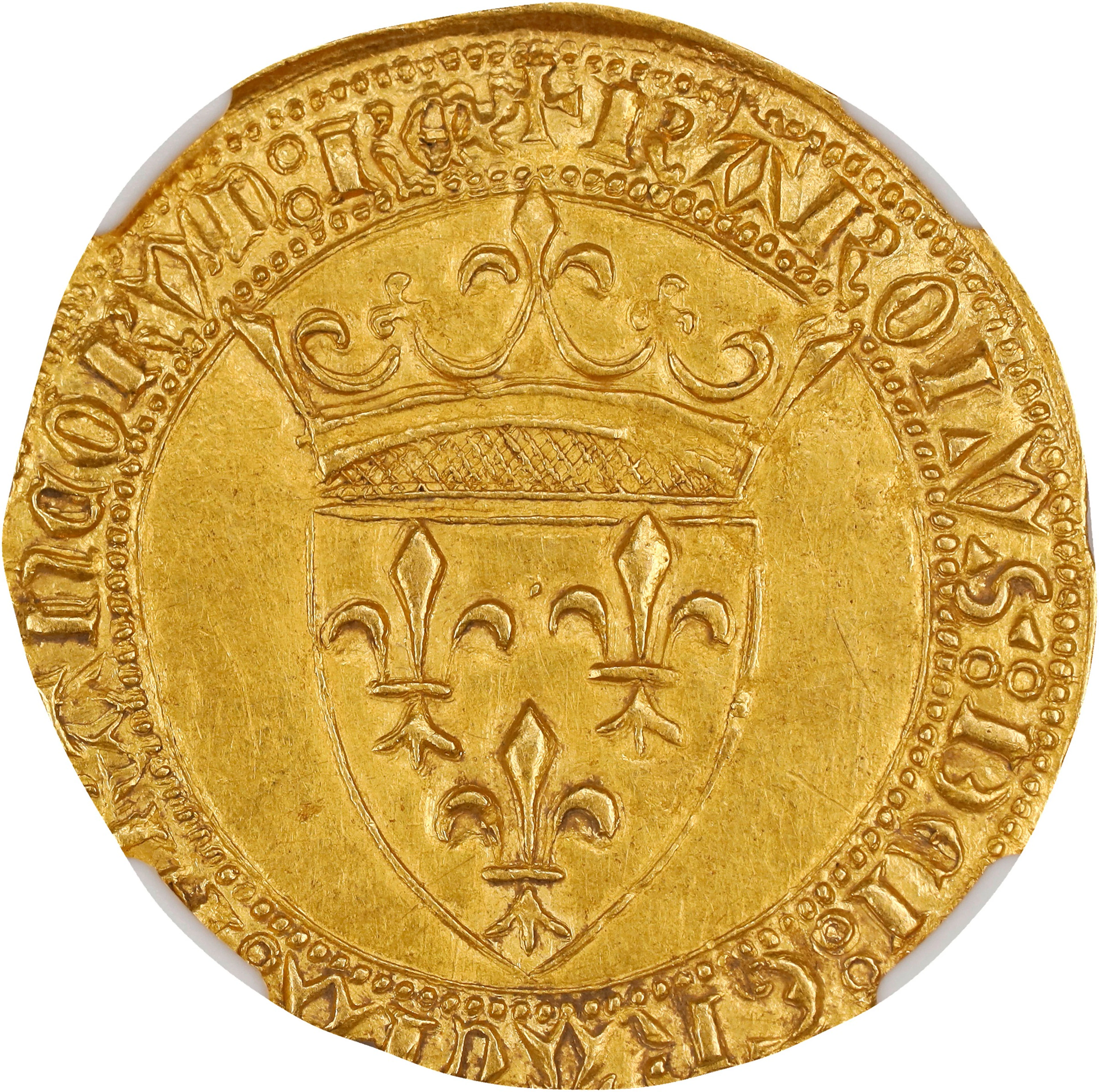 FRANCE. Ecu d'Or, ND (1380-1422). Charles VI. NGC MS-62.