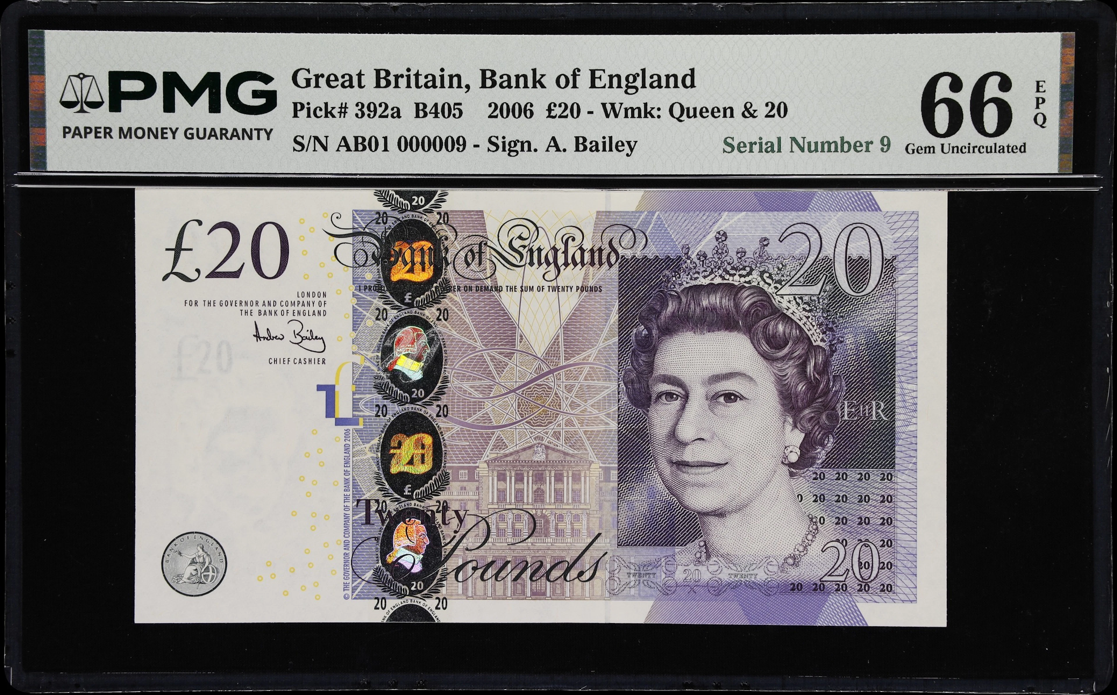 GREAT BRITAIN. Bank of England. 20 Pounds, 2006. P-392a. B405. Serial