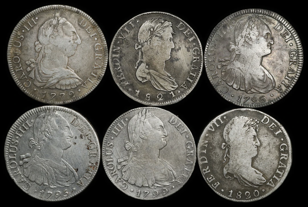 SPANISH COLONIAL. Sextet of 8 Reales (6 Pieces), 1772-1821. Average