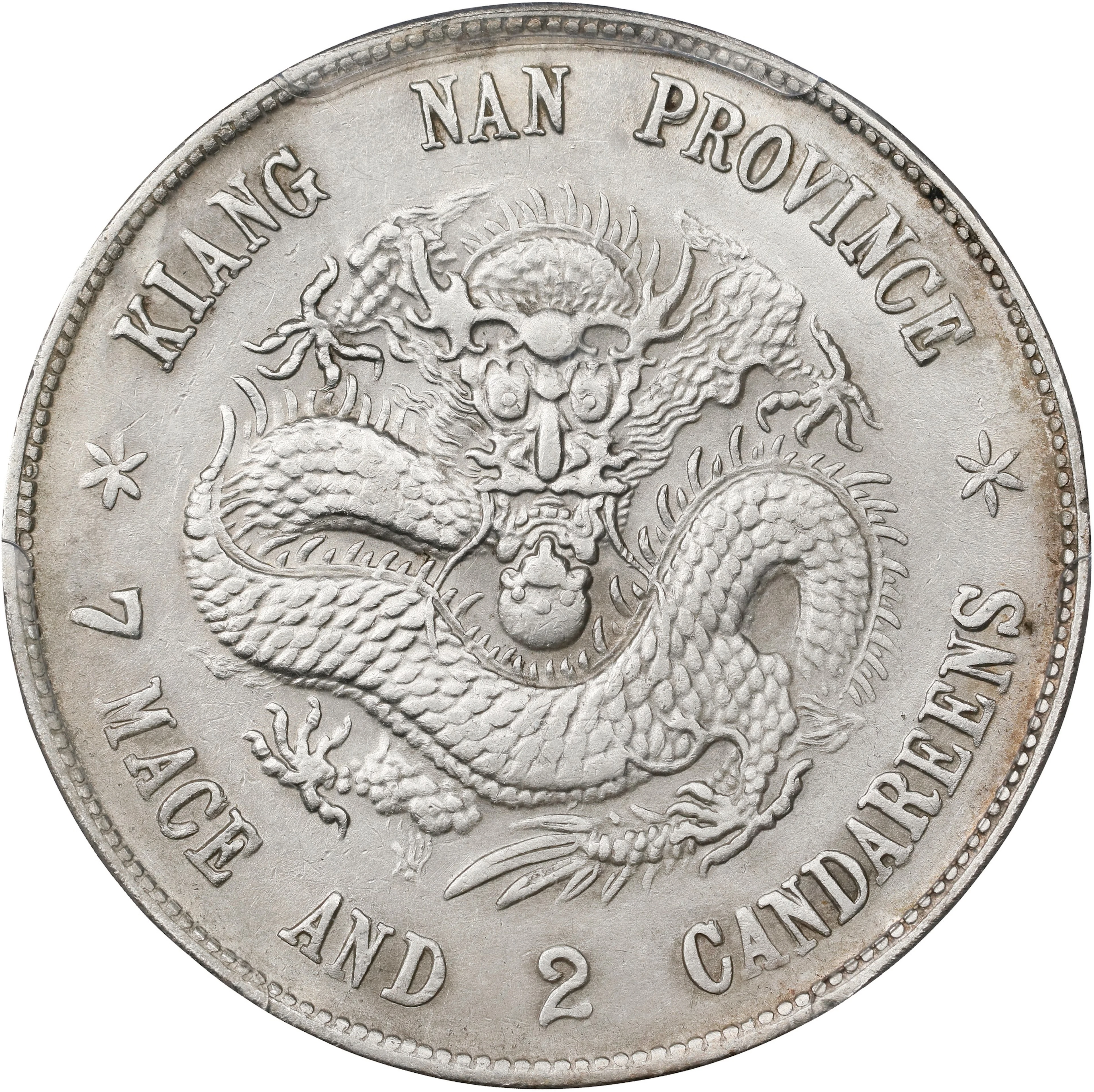 (t) CHINA. Kiangnan. 7 Mace 2 Candareens (Dollar), CD (1898). Nanking