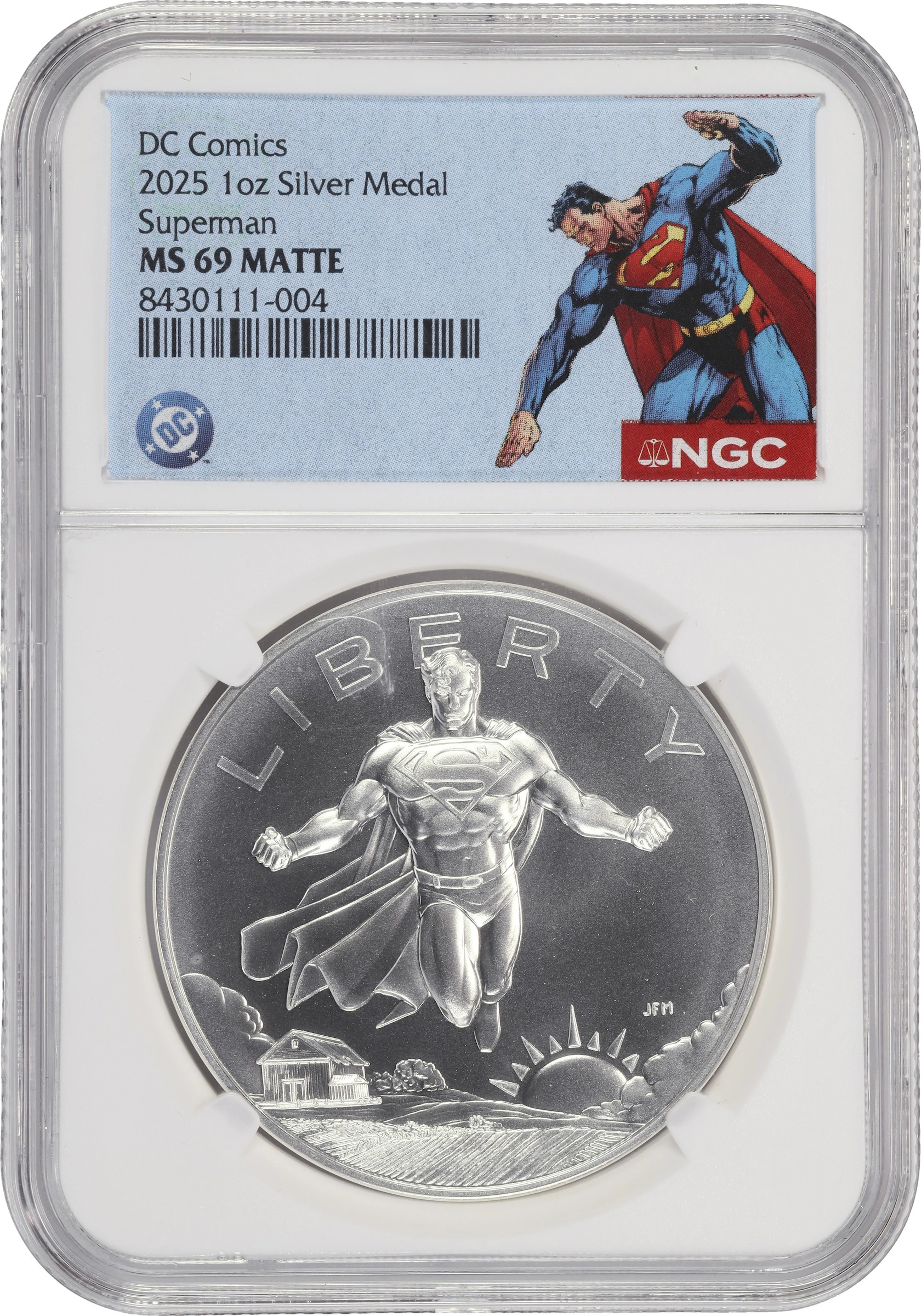(1 oz, 31.104 g ASW). 2025 DC Comics Superman 1 oz Silver Medal. MS-69