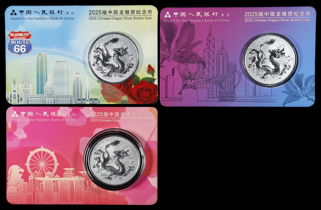 CHINA. Trio of Silver 10 Yuan (3 Pieces), 2025. Lunar Series, Year
