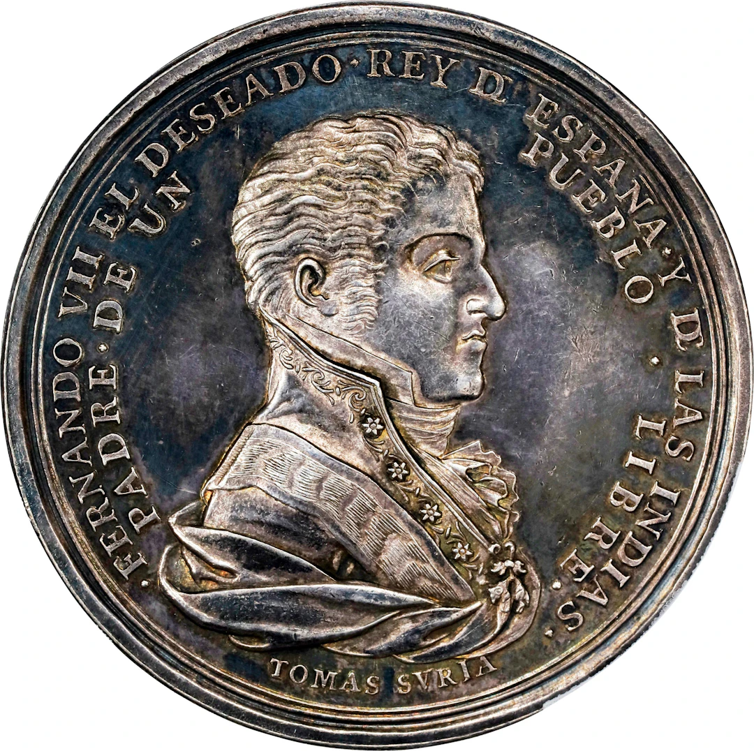 MEXICO. Silver Proclamation Medal, 1808. Mexico City Mint. PCGS Genuine--Edge