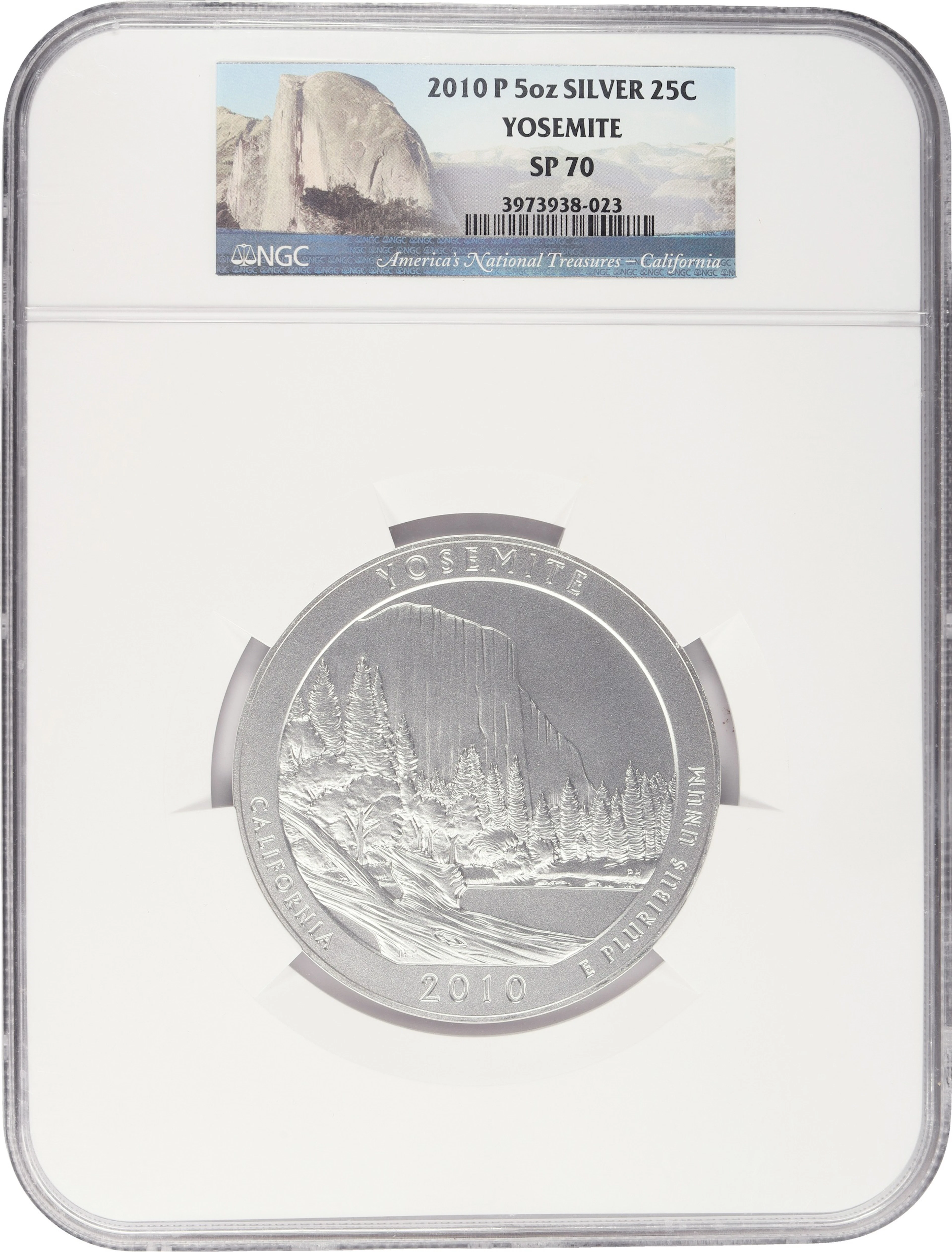 (5 oz, 155.52 g ASW). 2010-P Yosemite America the Beautiful 5 oz Silver