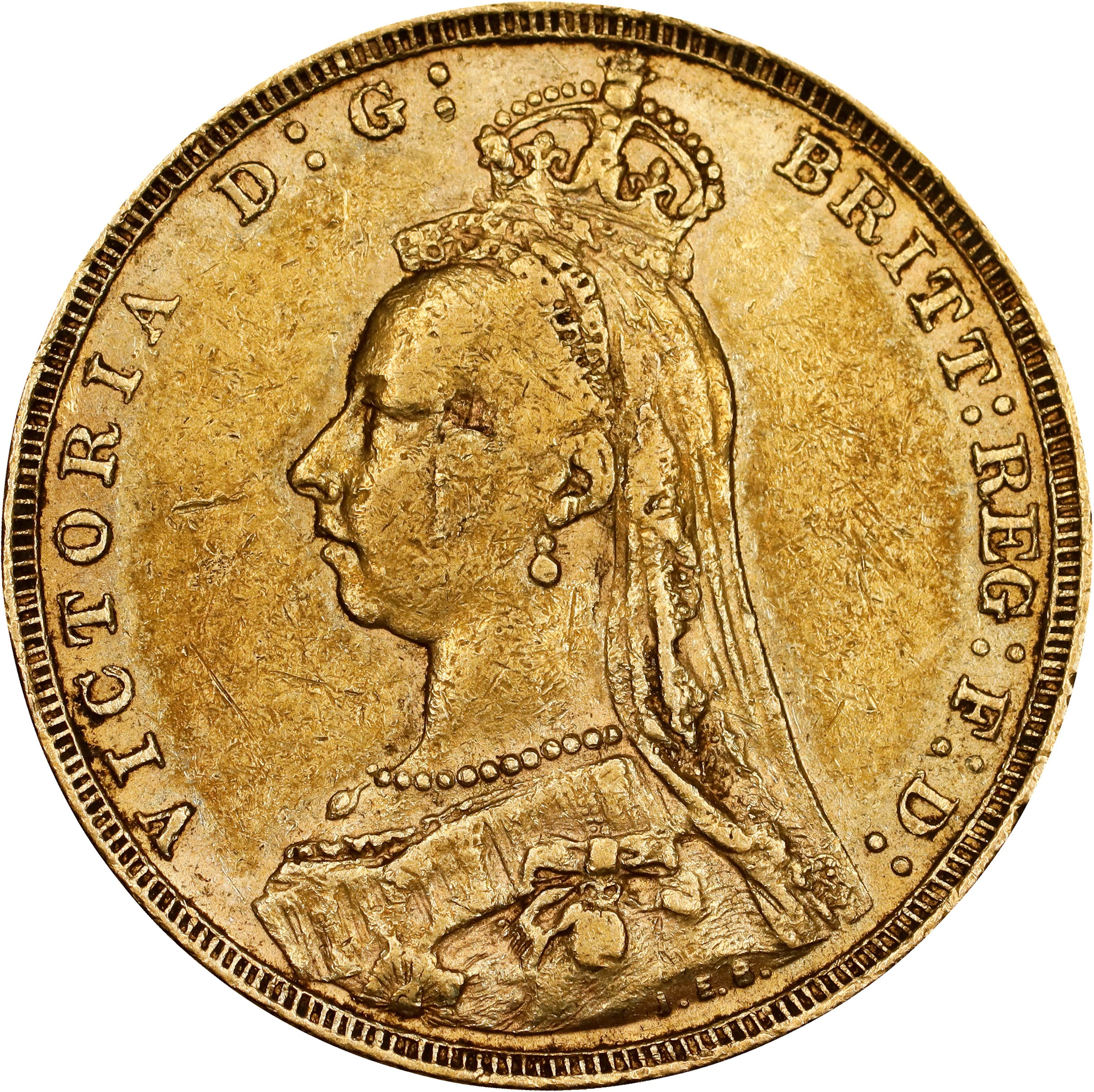 (0.236 oz, 7.325 g AGW). Great Britain. 1892 Gold Sovereign.