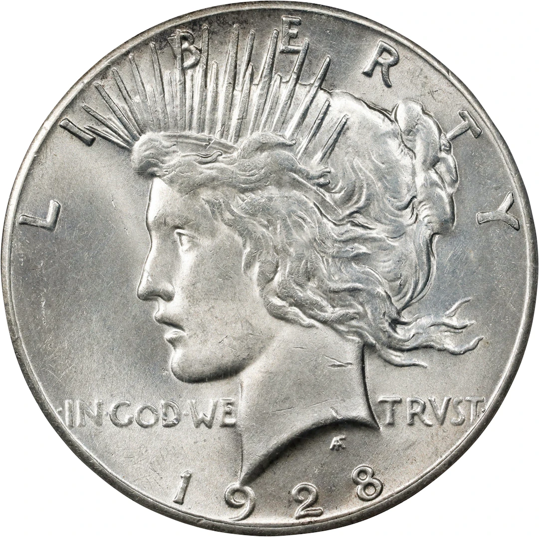 1928 Peace Silver Dollar. AU-55 (PCGS).