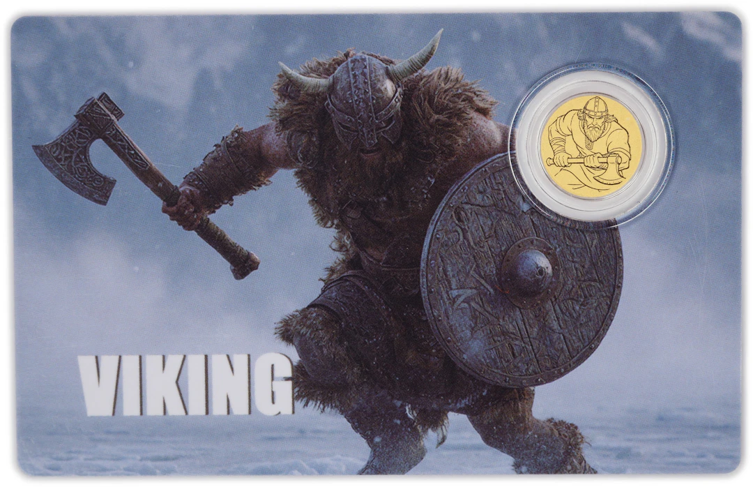 (0.001 oz, 0.031 g AGW). Liberia. 2026 Viking 1/1000 oz Gold $12.