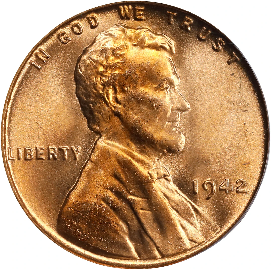 1942 Lincoln Cent. MS-66 RD (PCGS). CAC. OGH Generation 3.1.