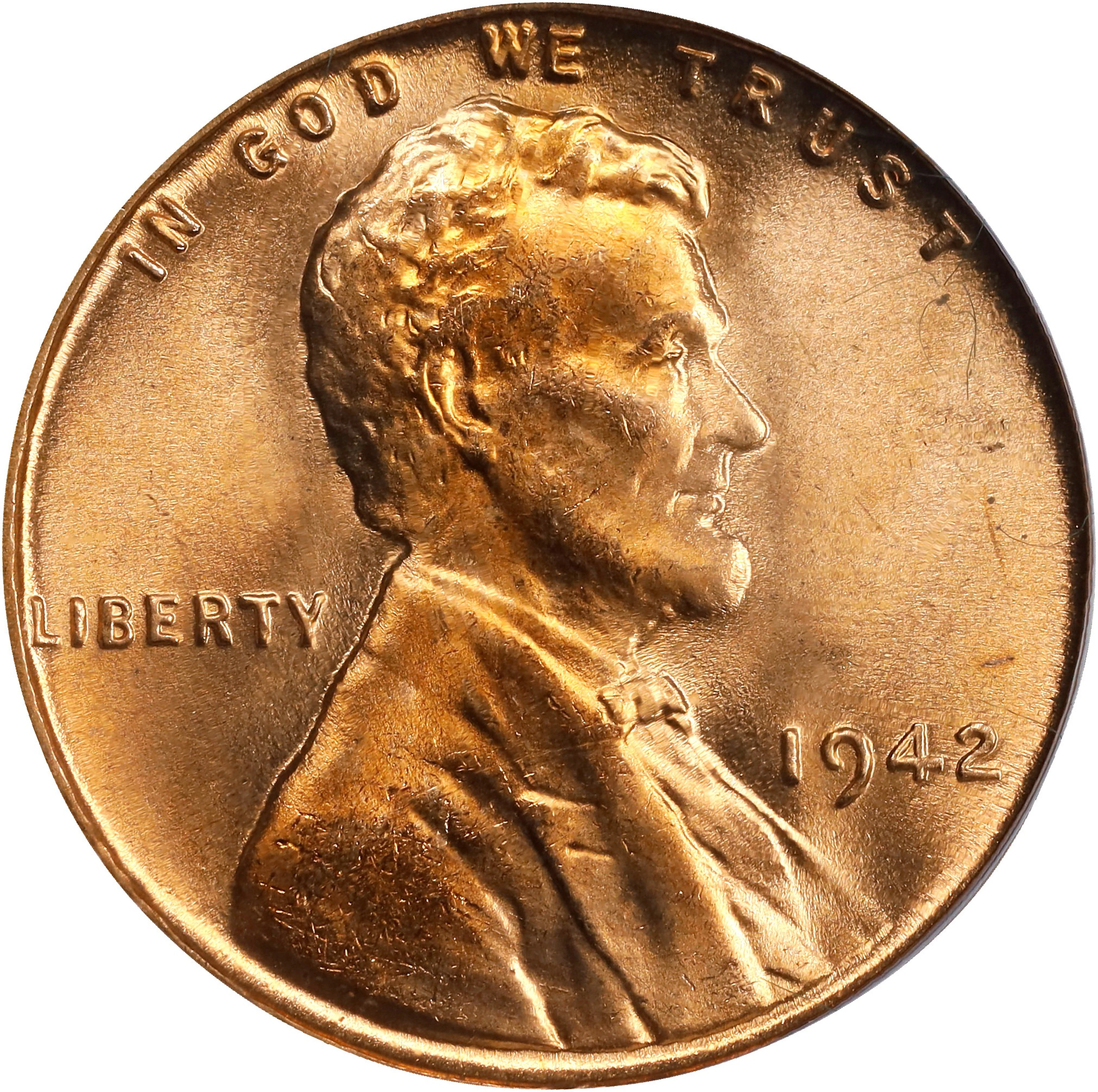 1942 Lincoln Cent. MS-66 RD (PCGS). CAC. OGH Generation 3.1.