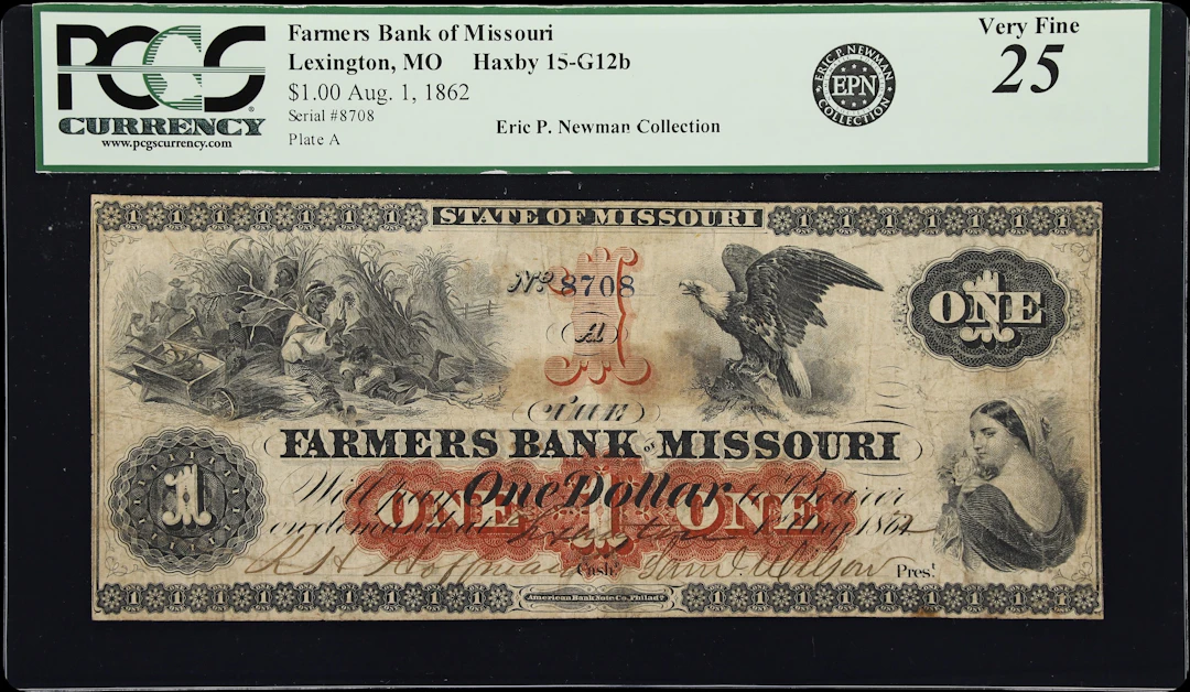 Lexington, Missouri. Farmers Bank of Missouri. 1862 $1. PCGS Currency