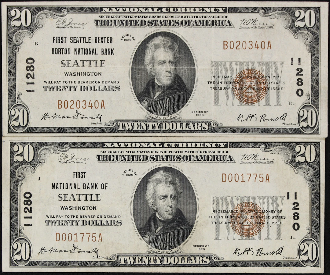 Lot of (2) Seattle, Washington. $20 1929 Ty. 1. Fr. 1802-1. First