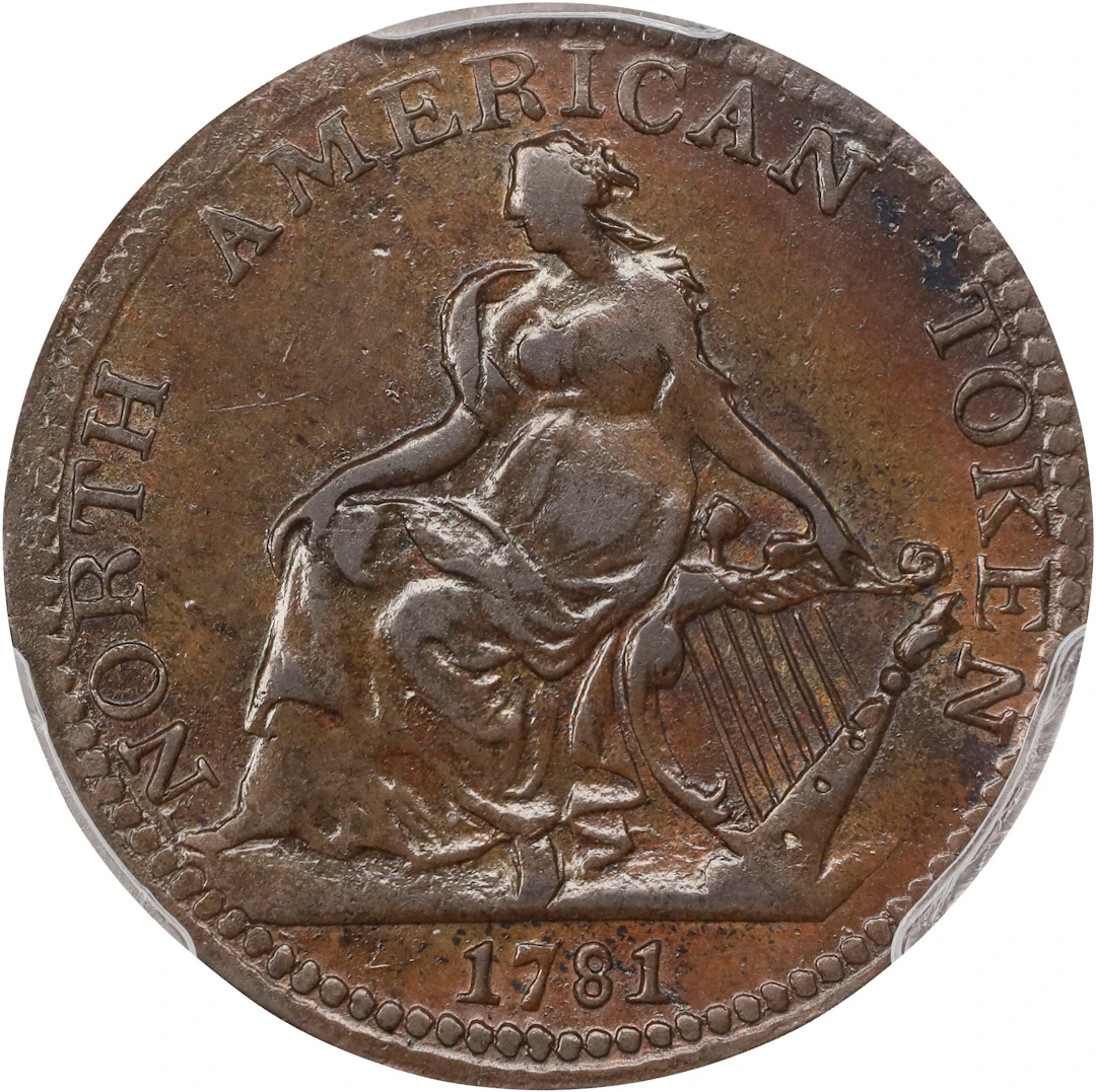 "1781" (ca. 1820) North American Token. W-13980. Rarity-2. AU-58 (PCGS).