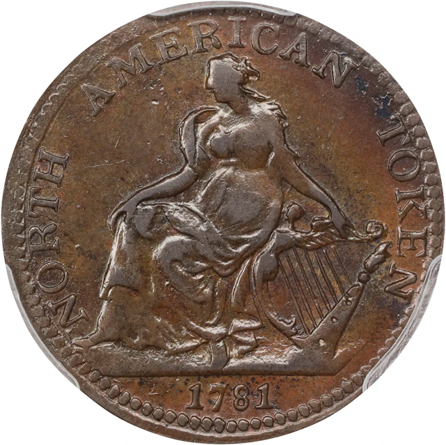 "1781" (ca. 1820) North American Token. W-13980. Rarity-2. AU-58 (PCGS).