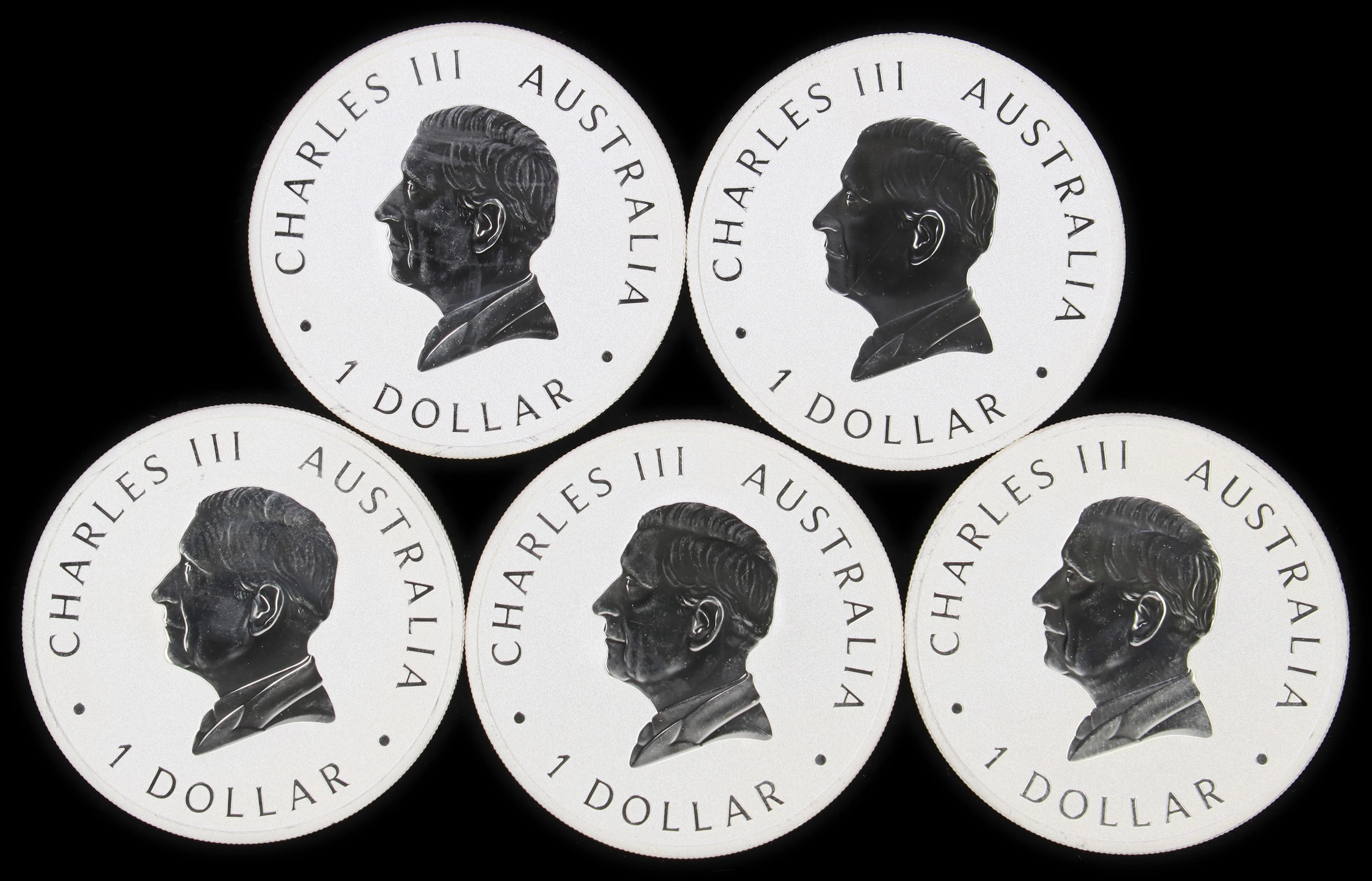 (5 oz, 155.52 g ASW). Australia. Lot of (5) 2026 1 oz Silver Wedge-Tailed