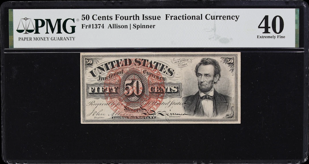 Fr. 1374. 50 Cents. Fourth Issue. PMG Extremely Fine 40.