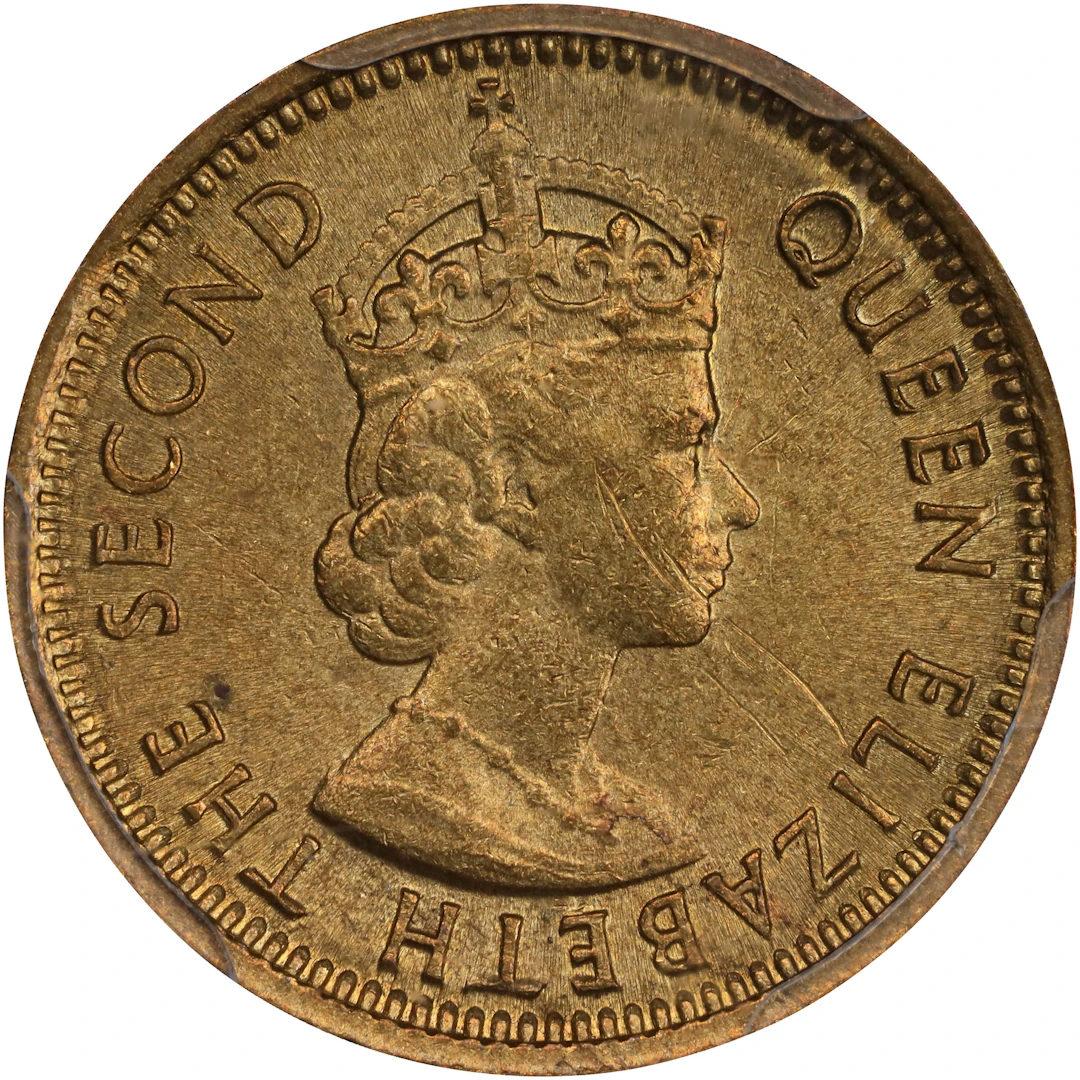 (t) HONG KONG (SAR). 5 Cents, 1964-H. Birmingham (Heaton) Mint. Elizabeth