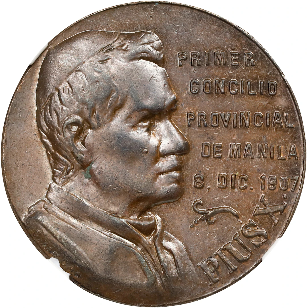 PHILIPPINES. Manila. First Provincial Council Bronze Medal, 1907. NGC AU-55.