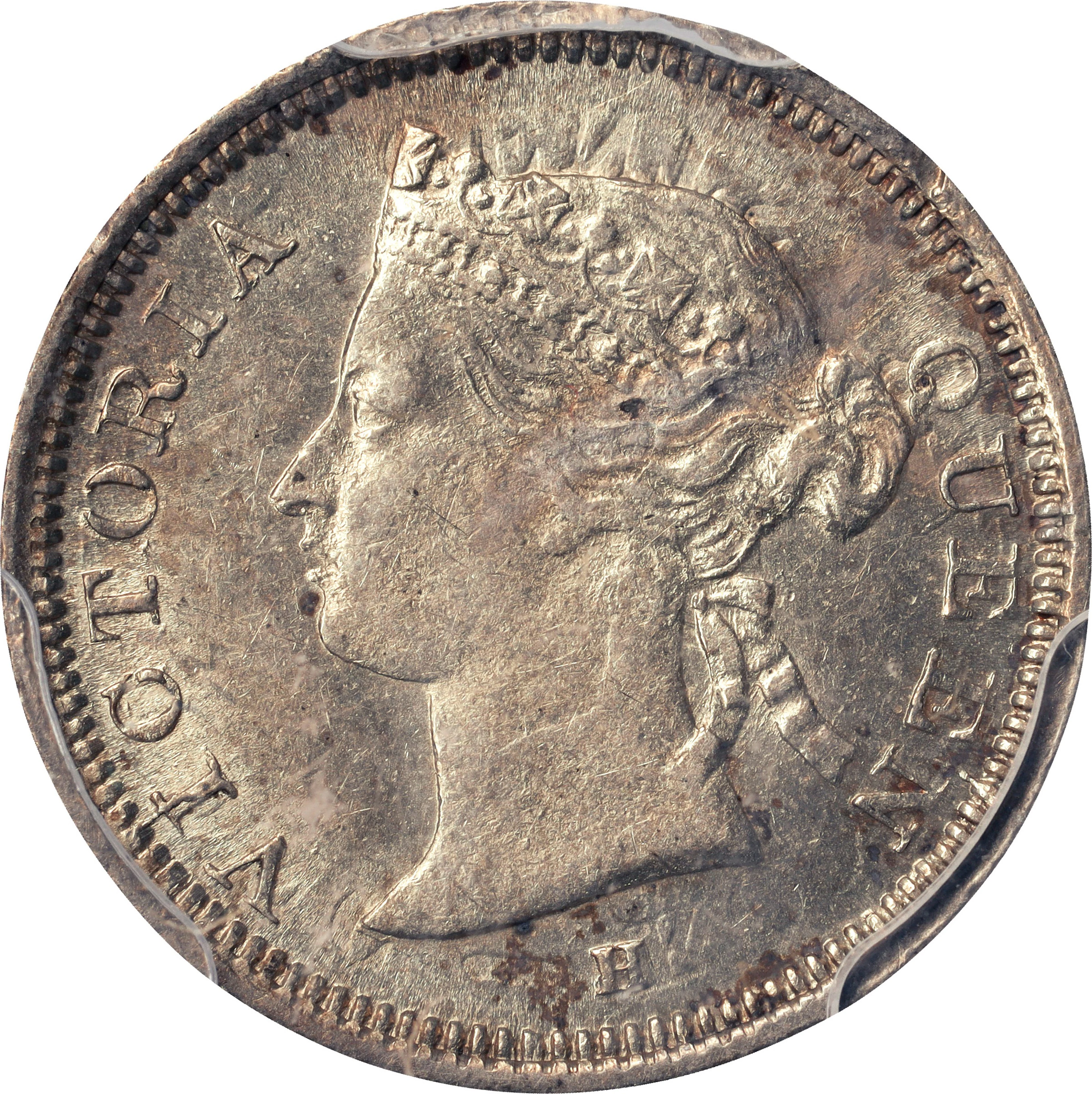 (t) HONG KONG (SAR). 5 Cents, 1874-H. Birmingham (Heaton) Mint. Victoria.