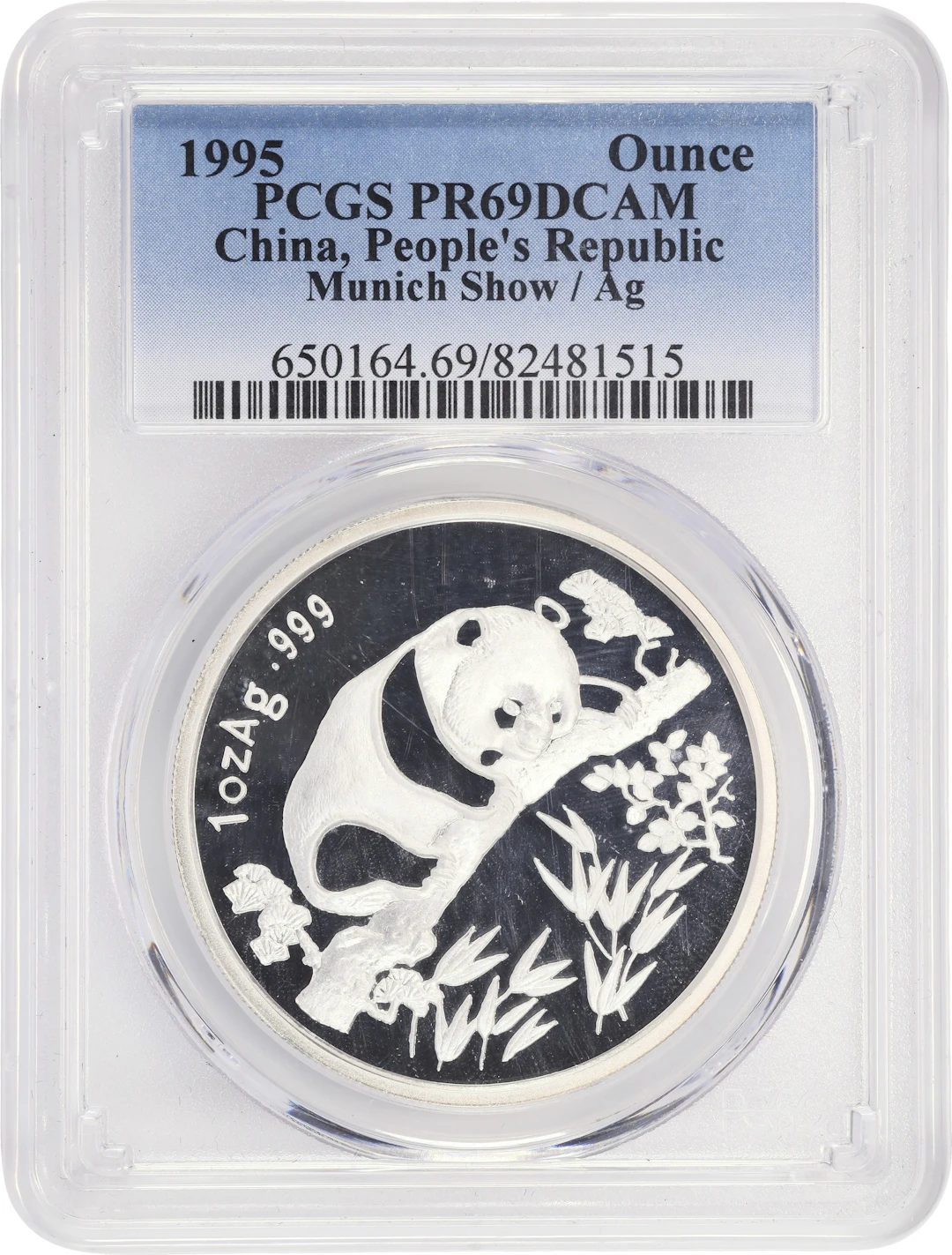 (1 oz, 31.104 g ASW). China. 1995 1 oz Silver Panda. PR-69 DCAM (PCGS).