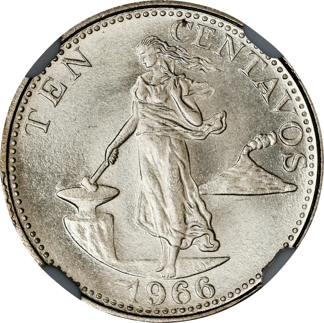 PHILIPPINES. 10 Centavos, 1966. Philadelphia Mint. NGC MS-67.
