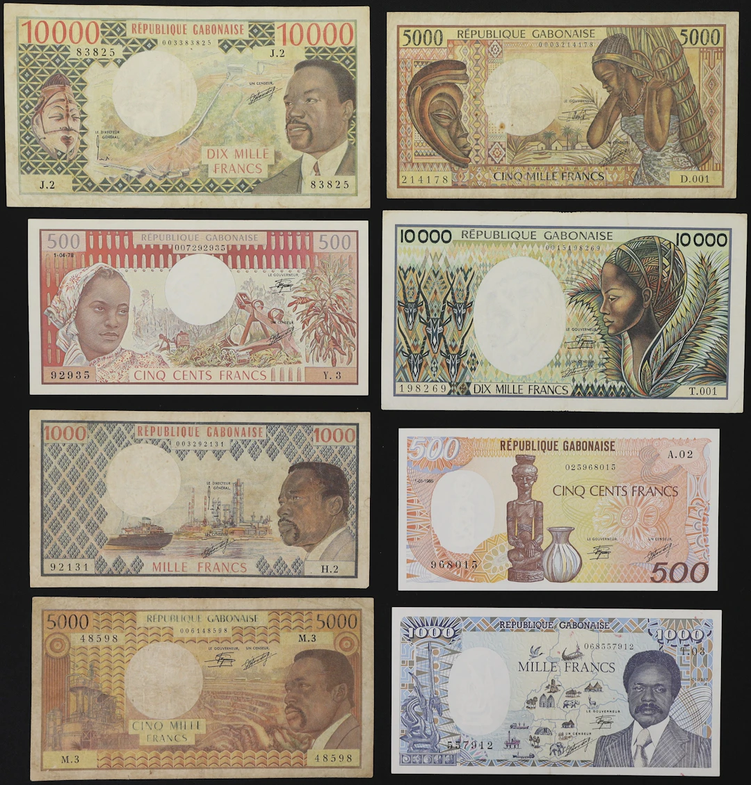 GABON. Lot of (8). Banque des Etats de l'Afrique Centrale - Republique