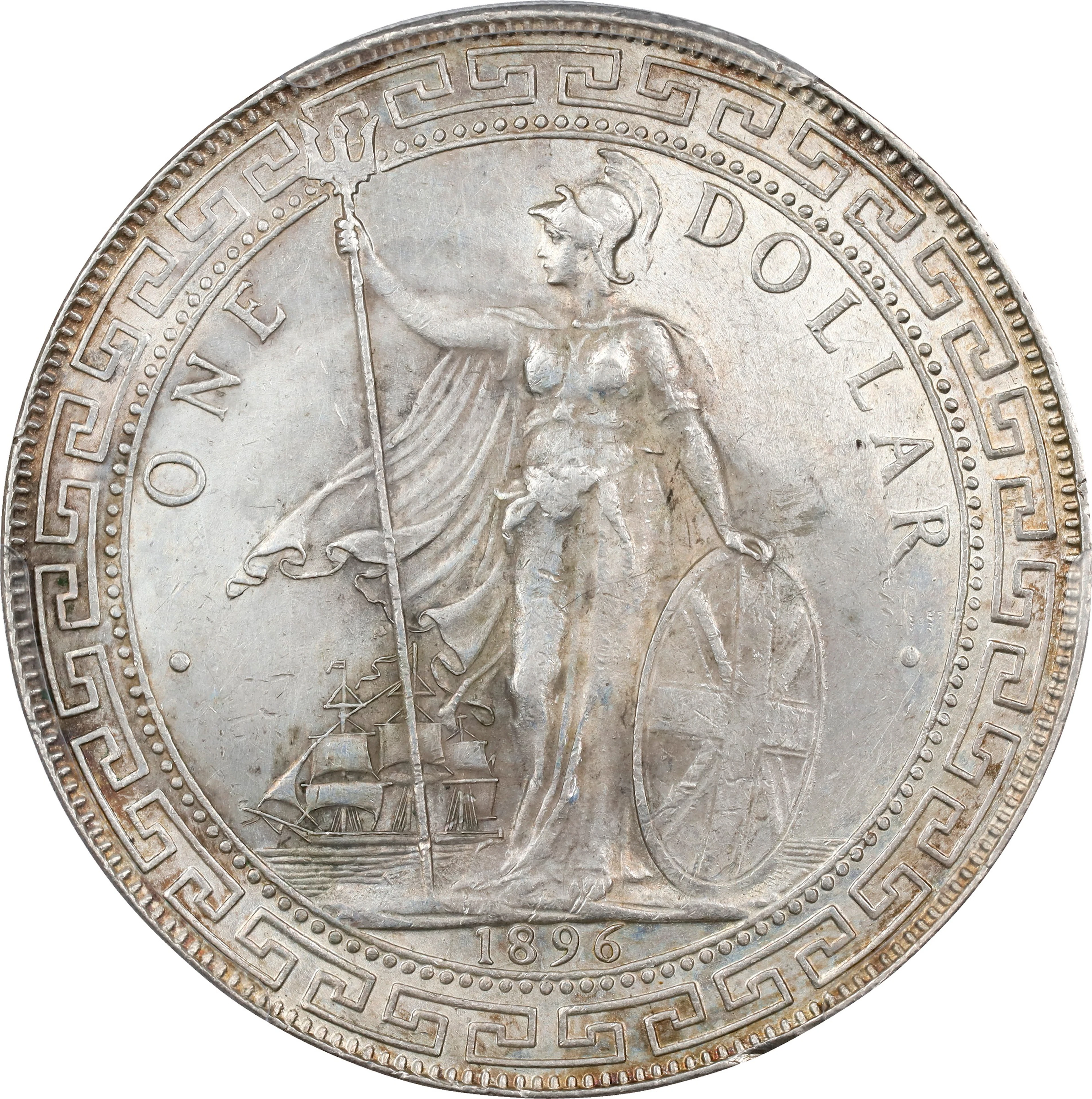 GREAT BRITAIN. Trade Dollar, 1896-B. Bombay Mint. Victoria. PCGS Genuine--Cleane