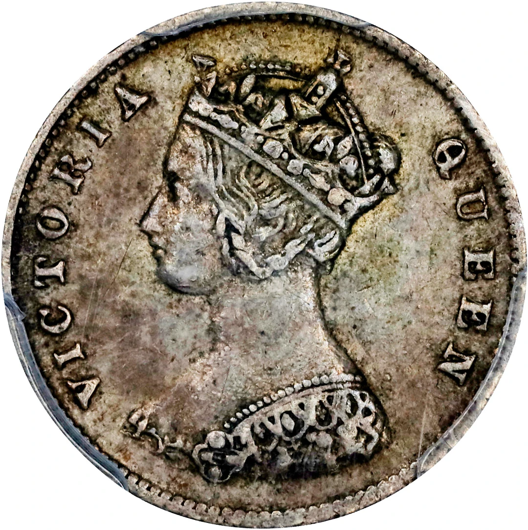 (t) HONG KONG (SAR). 10 Cents, 1866. London Mint. Victoria. PCGS EF-45.