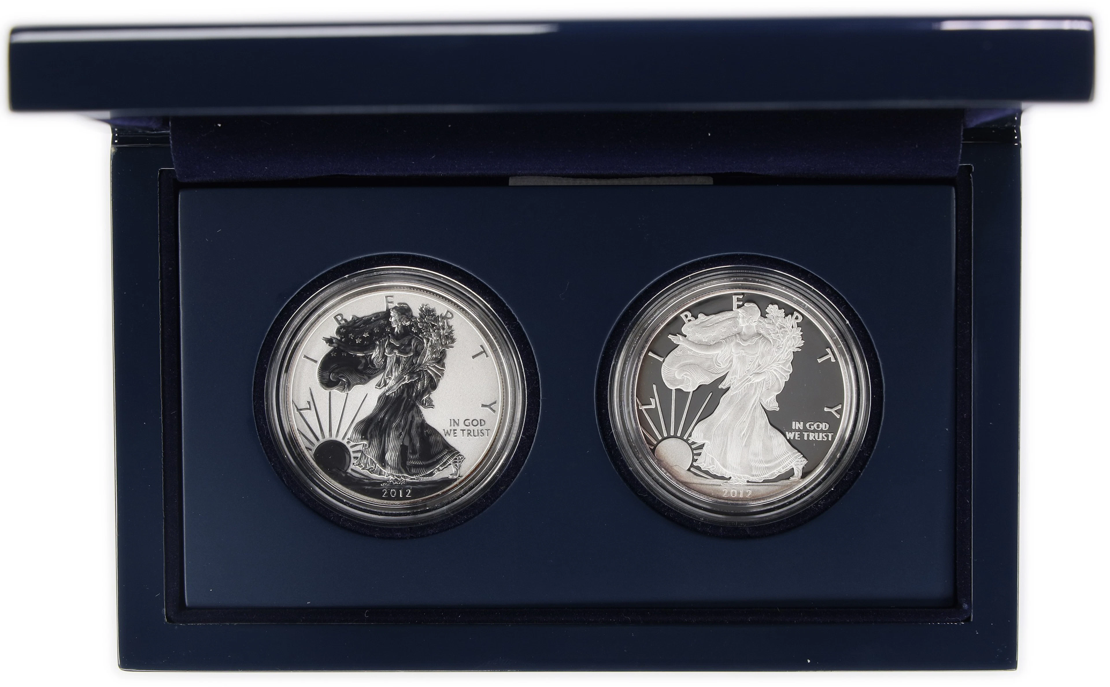 (2 oz, 62.208 g ASW). 2012 American Silver Eagle San Francisco Two-Coin