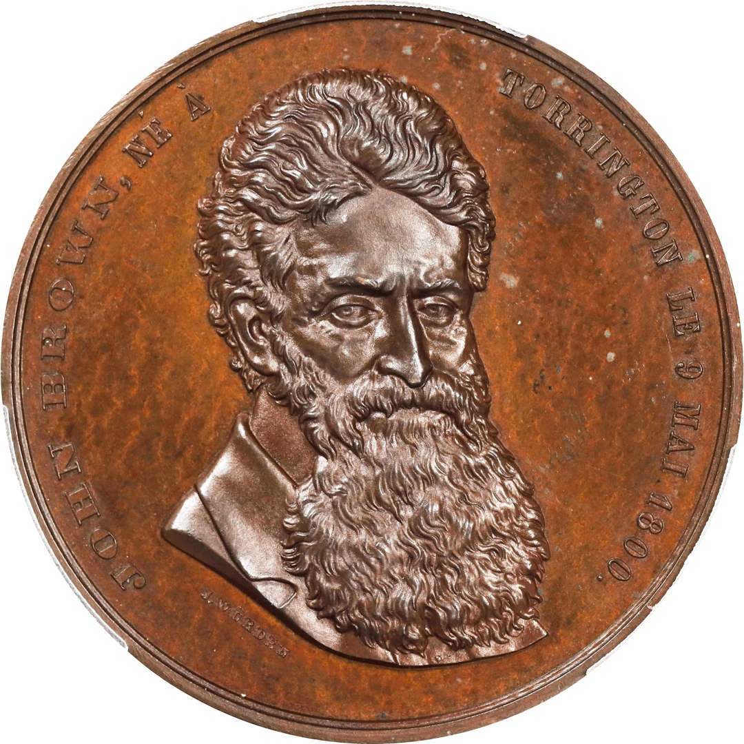 "1859" (ca. 1860) John Brown Memorial Medal. By Jean Wurden. Bronze.