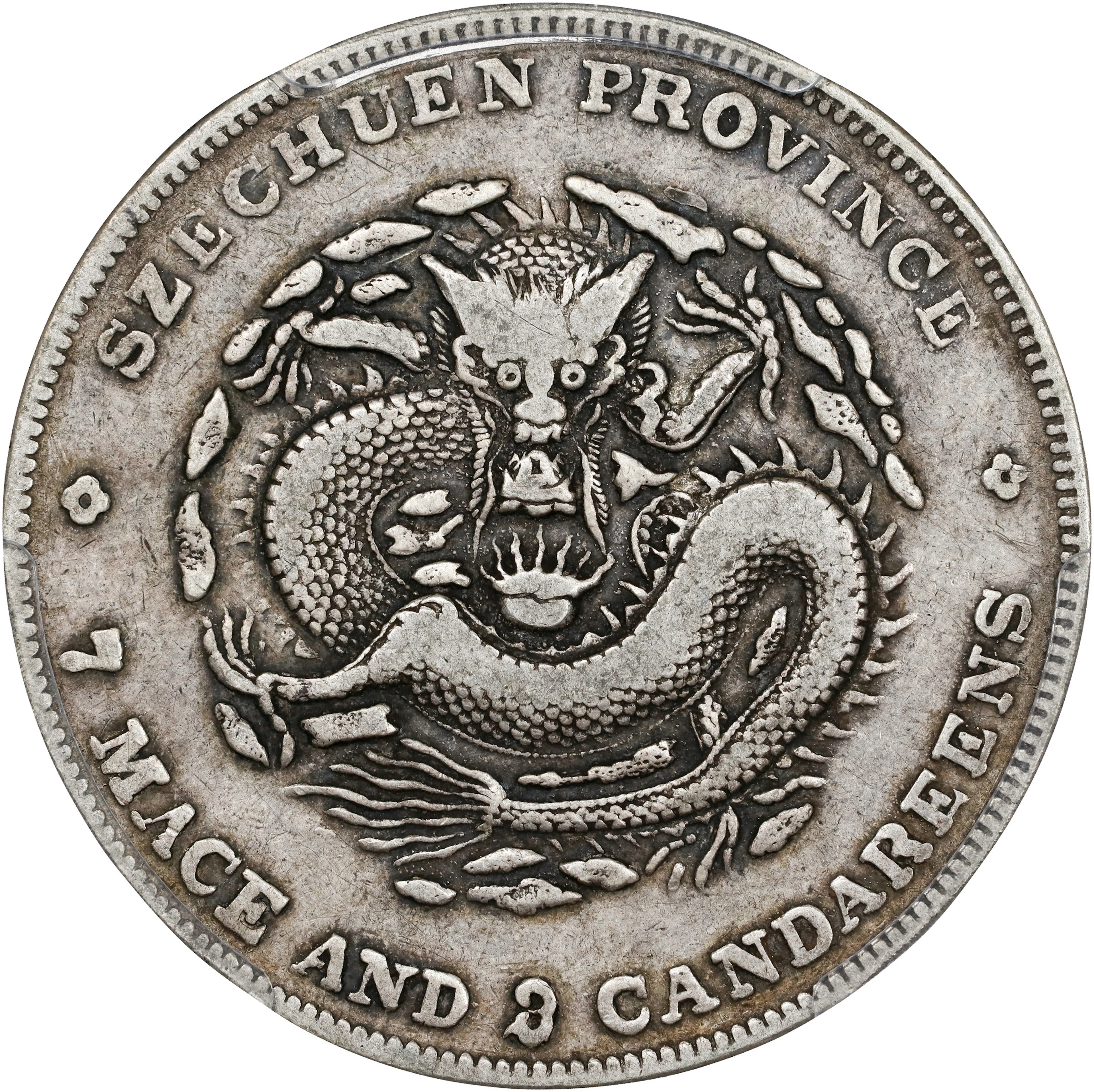 (t) CHINA. Szechuan. 7 Mace 3 Candereens (Dollar), ND (1901-08). Chengdu