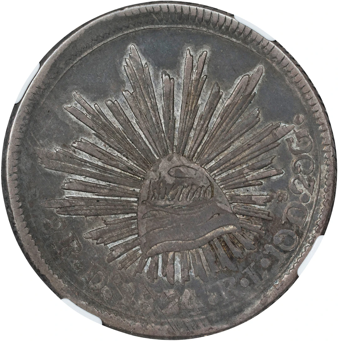 MEXICO. "Hookneck" 8 Reales, 1824-Do RL. Durango Mint. NGC EF-45.