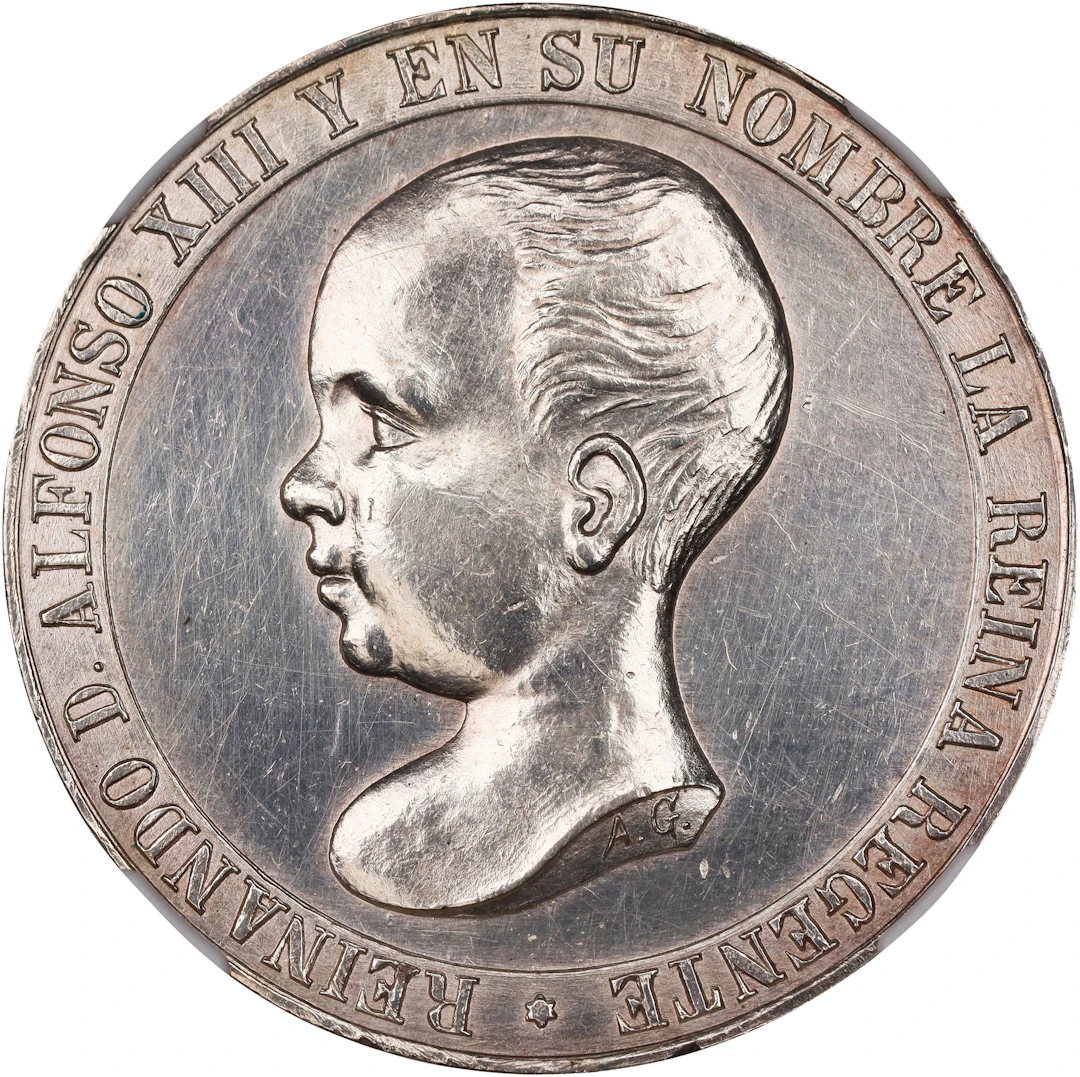 PHILIPPINES. Inauguration of the Manila Railroad Silver Medal, 1891.