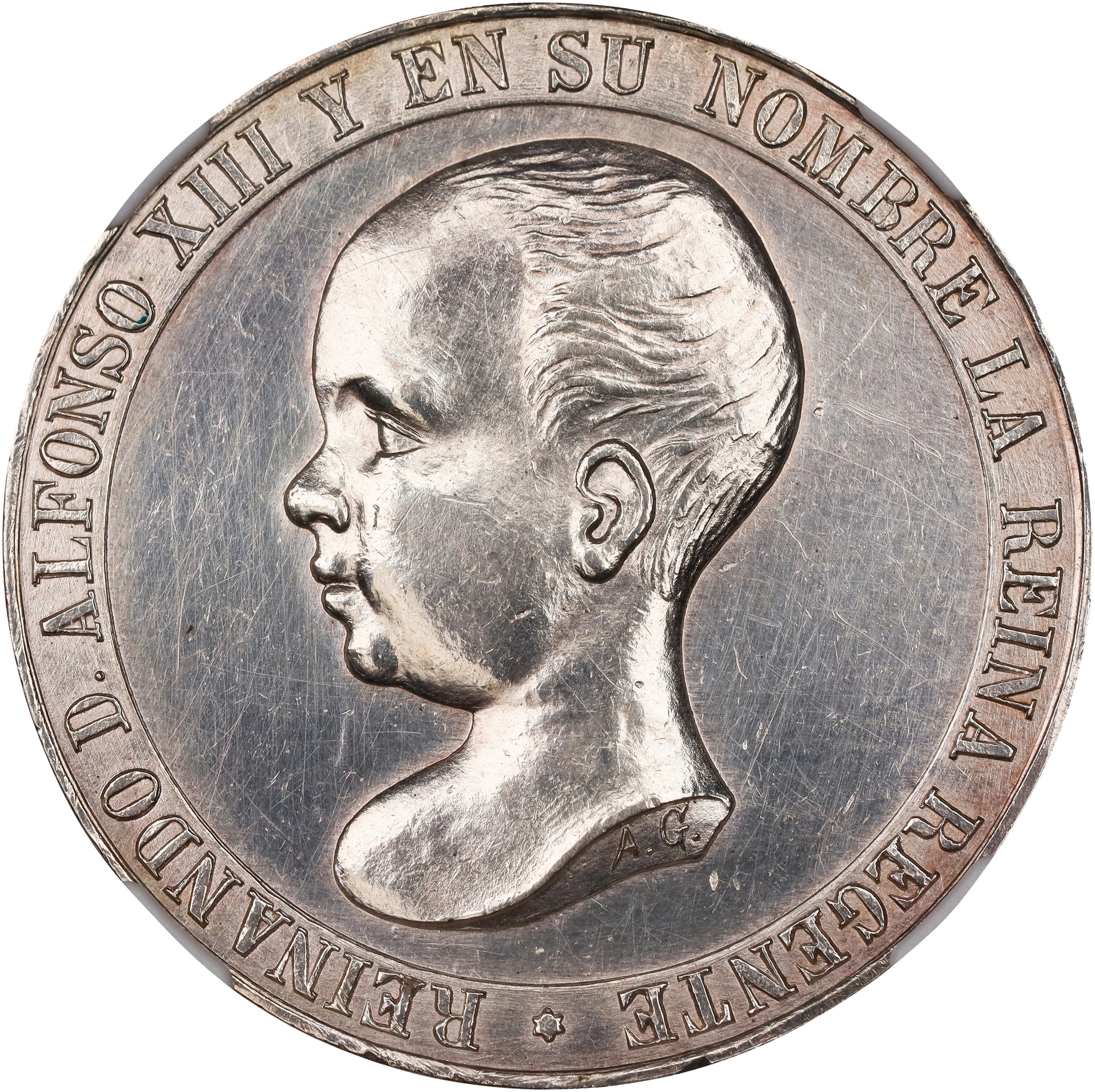 PHILIPPINES. Inauguration of the Manila Railroad Silver Medal, 1891.