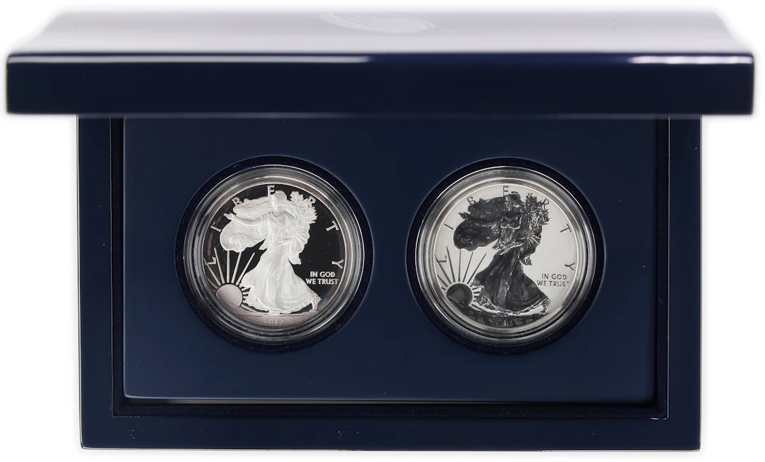 (2 oz, 62.208 g ASW). 2012 American Silver Eagle San Francisco Two-Coin