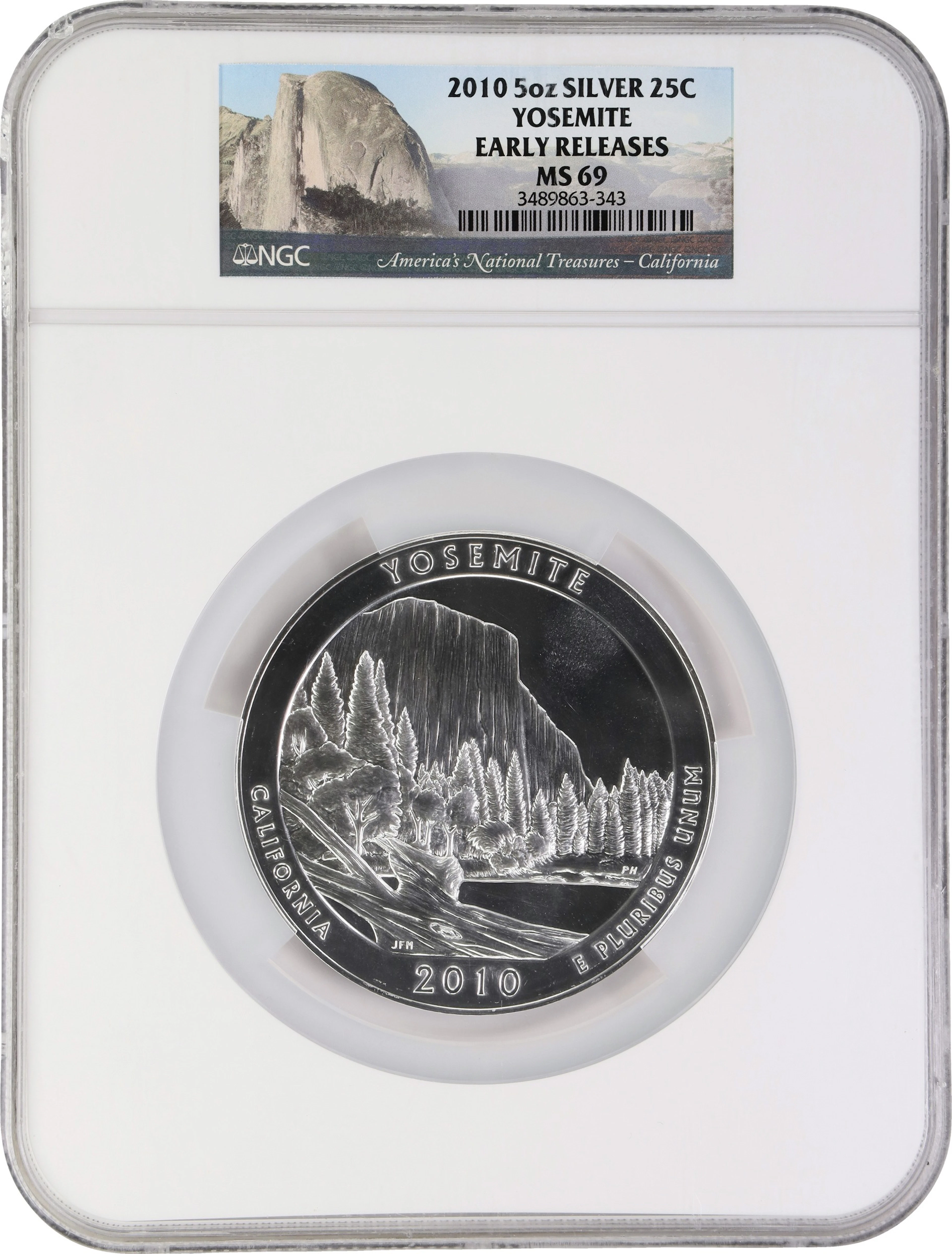 (5 oz, 155.52 g ASW). 2010 Yosemite NP America the Beautiful 5 oz