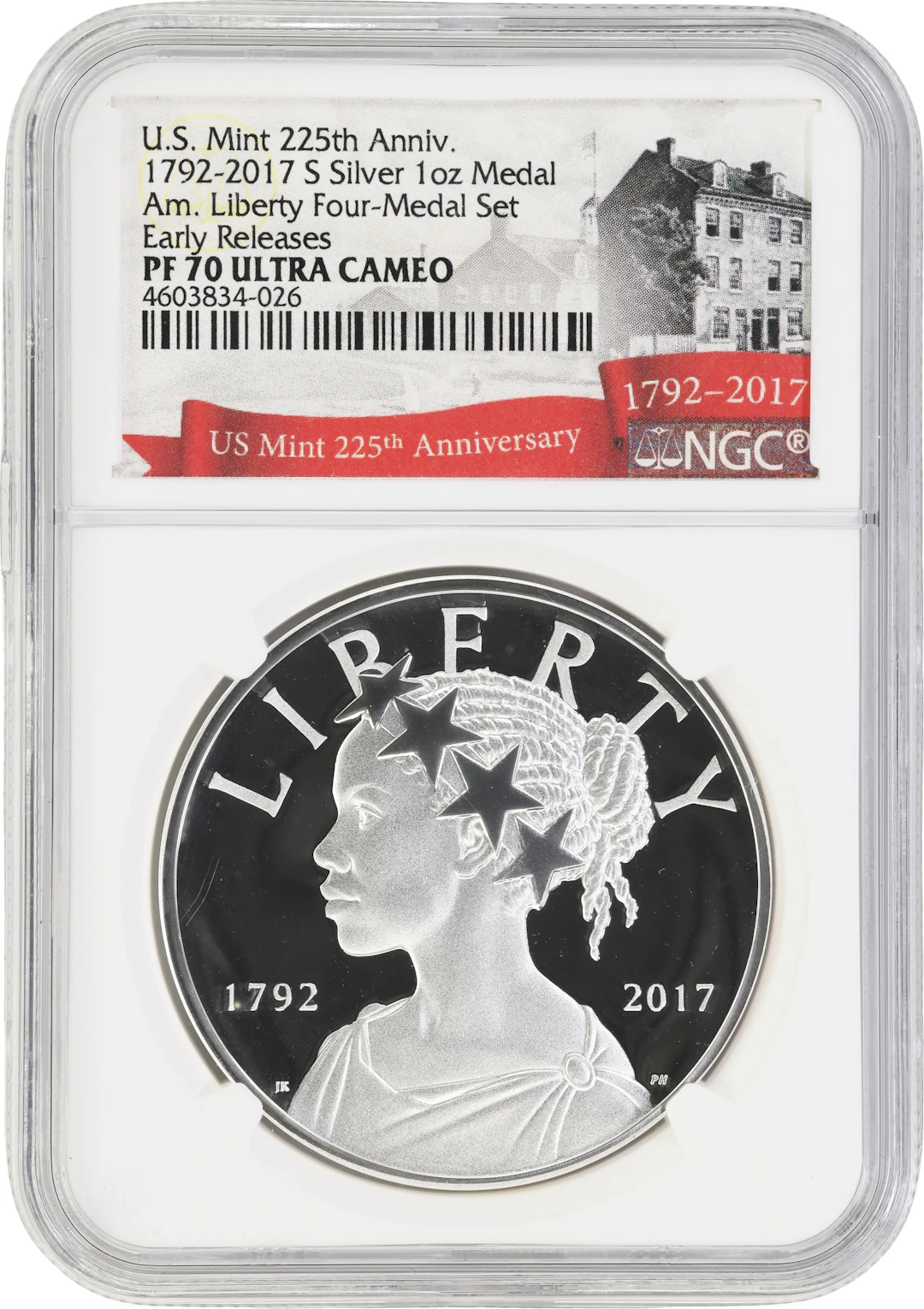 (1 oz, 31.104 g ASW). 2017-S American Liberty 225th Anniversary Silver