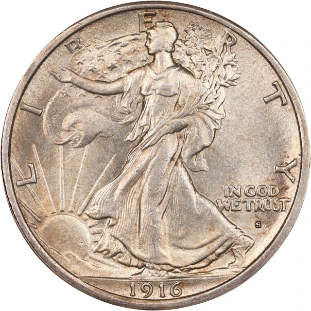 1916-S Walking Liberty Half Dollar. MS-63 (NGC).