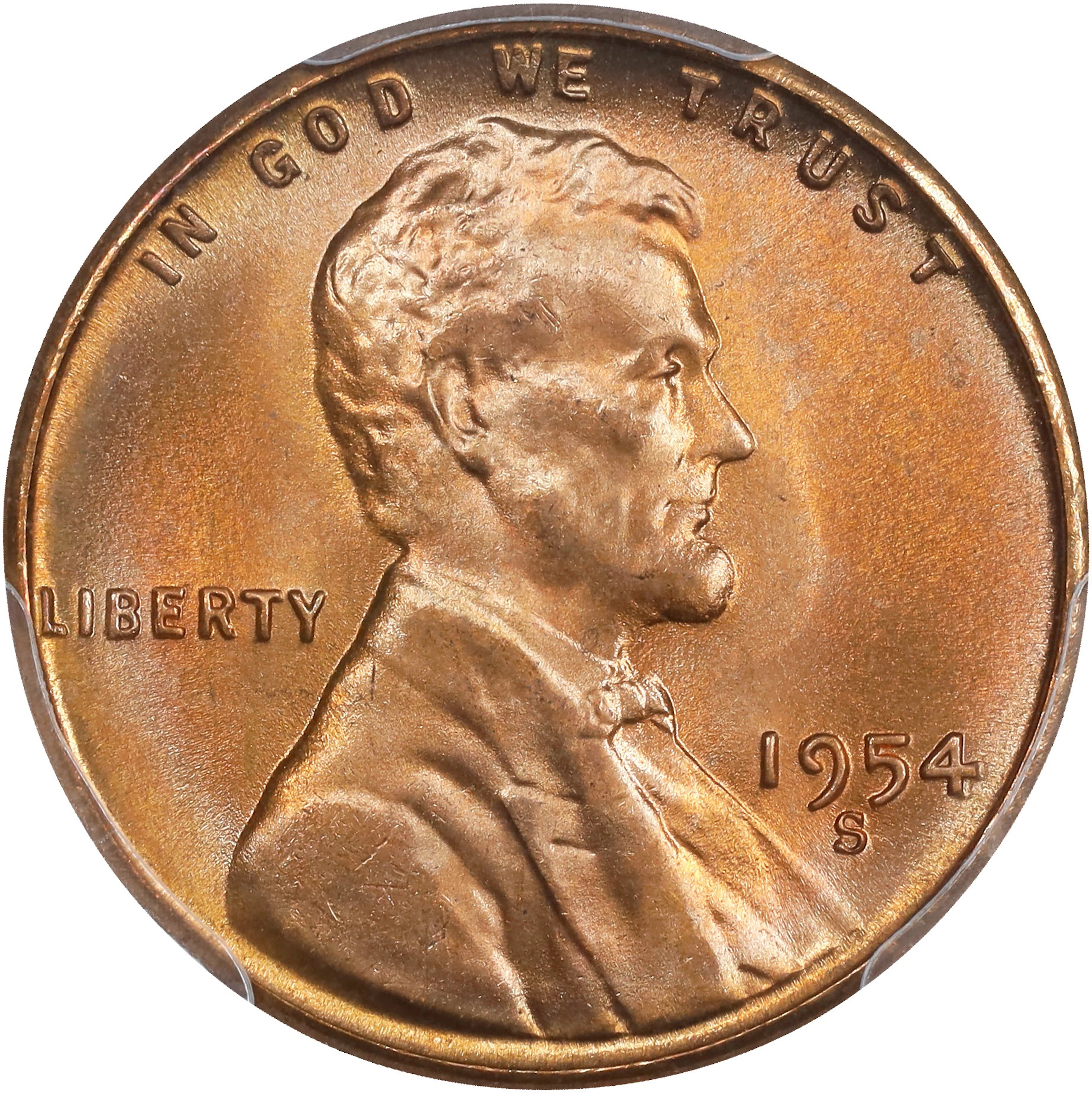 1954-S Lincoln Cent. MS-67 RD (PCGS).