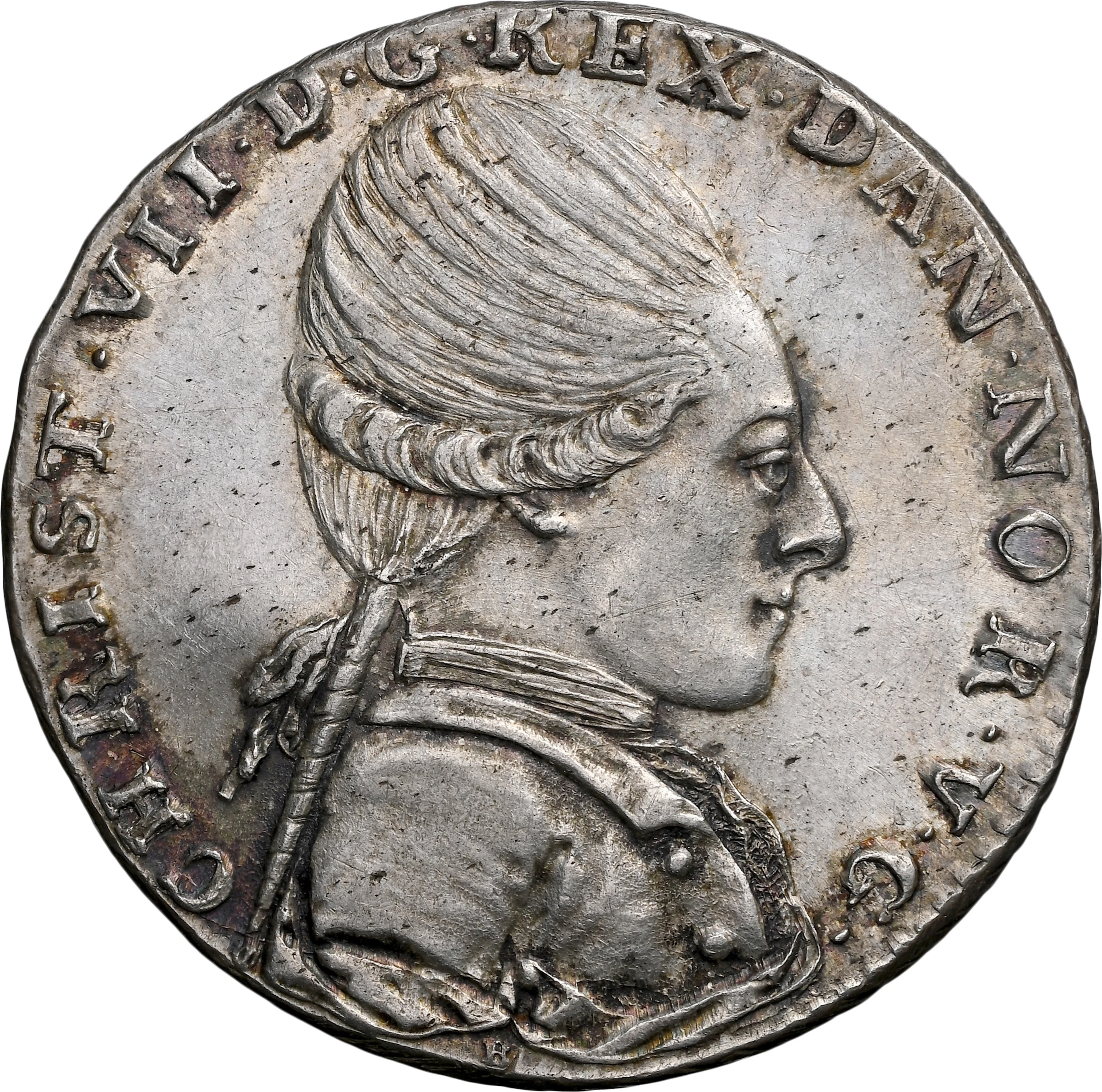 DENMARK. 1/2 Krone, 1771. Copenhagen Mint. Christian VII. NGC MS-64.