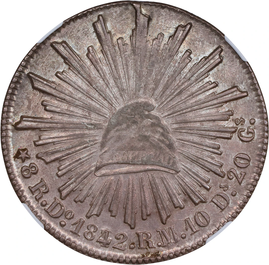 MEXICO. 8 Reales, 1842/32-Do RM. Durango mint. NGC AU-58.