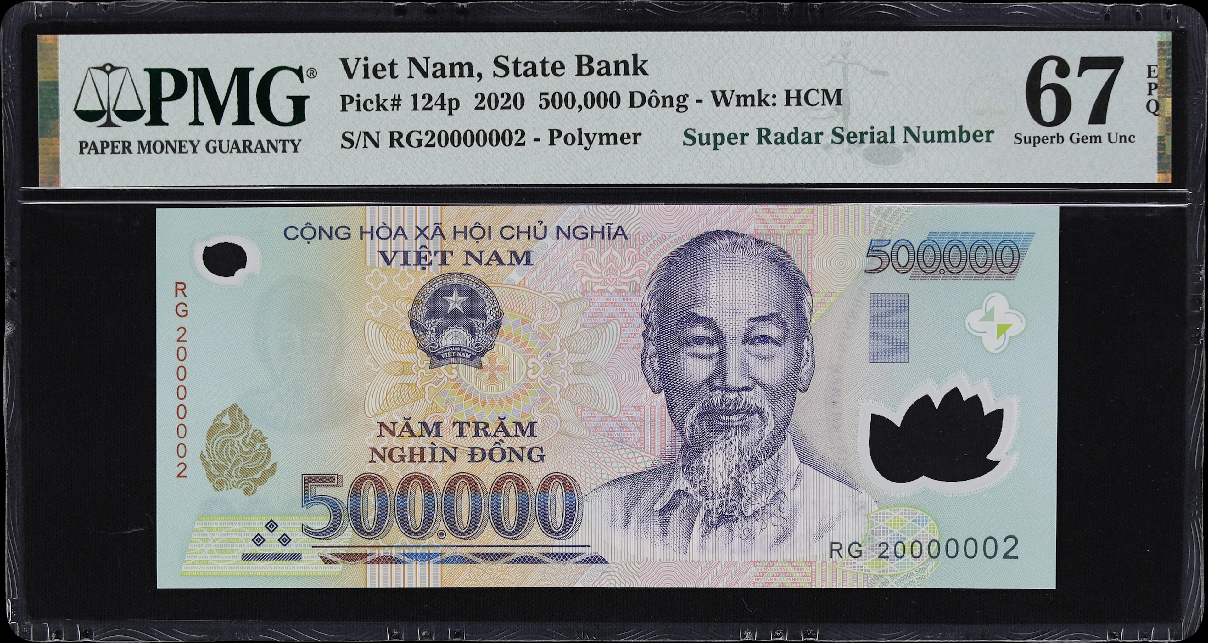 VIETNAM. State Bank of Vietnam. 500,000 Dong, 2020. P-124p. Super