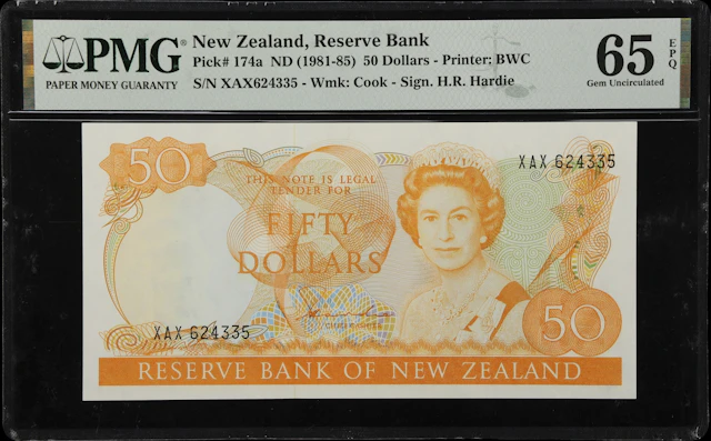 (◊) NEW ZEALAND. Reserve Bank of New Zealand. 50 Dollars, ND (1981-85).
