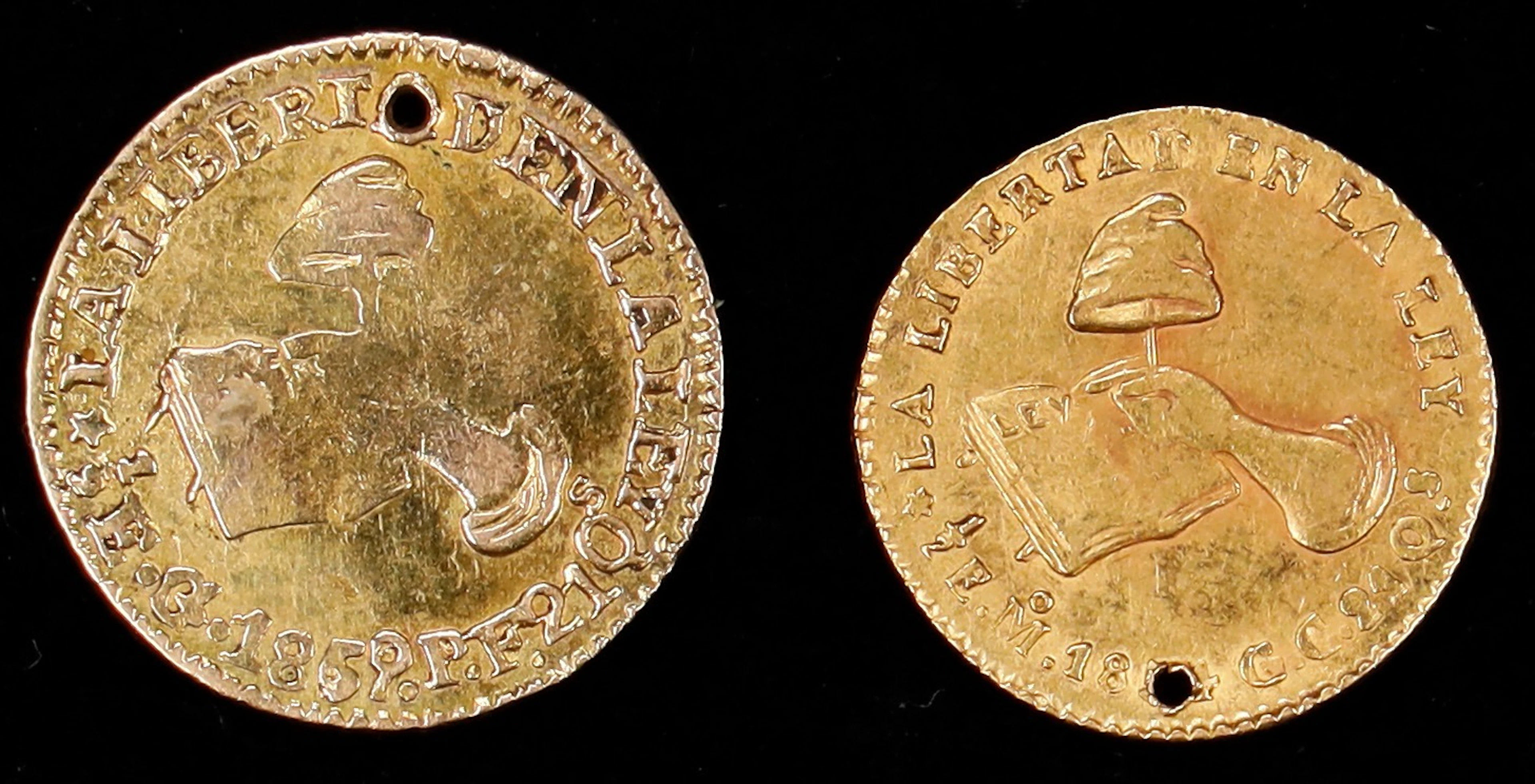 MEXICO. Duo of Contemporary Counterfeit 1/2 Escudos (2 Pieces), "18X4