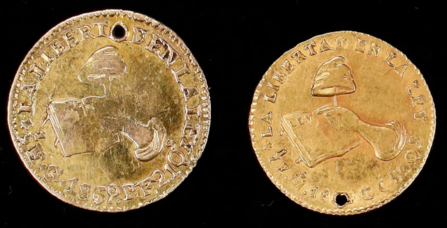 MEXICO. Duo of Contemporary Counterfeit 1/2 Escudos (2 Pieces), "18X4