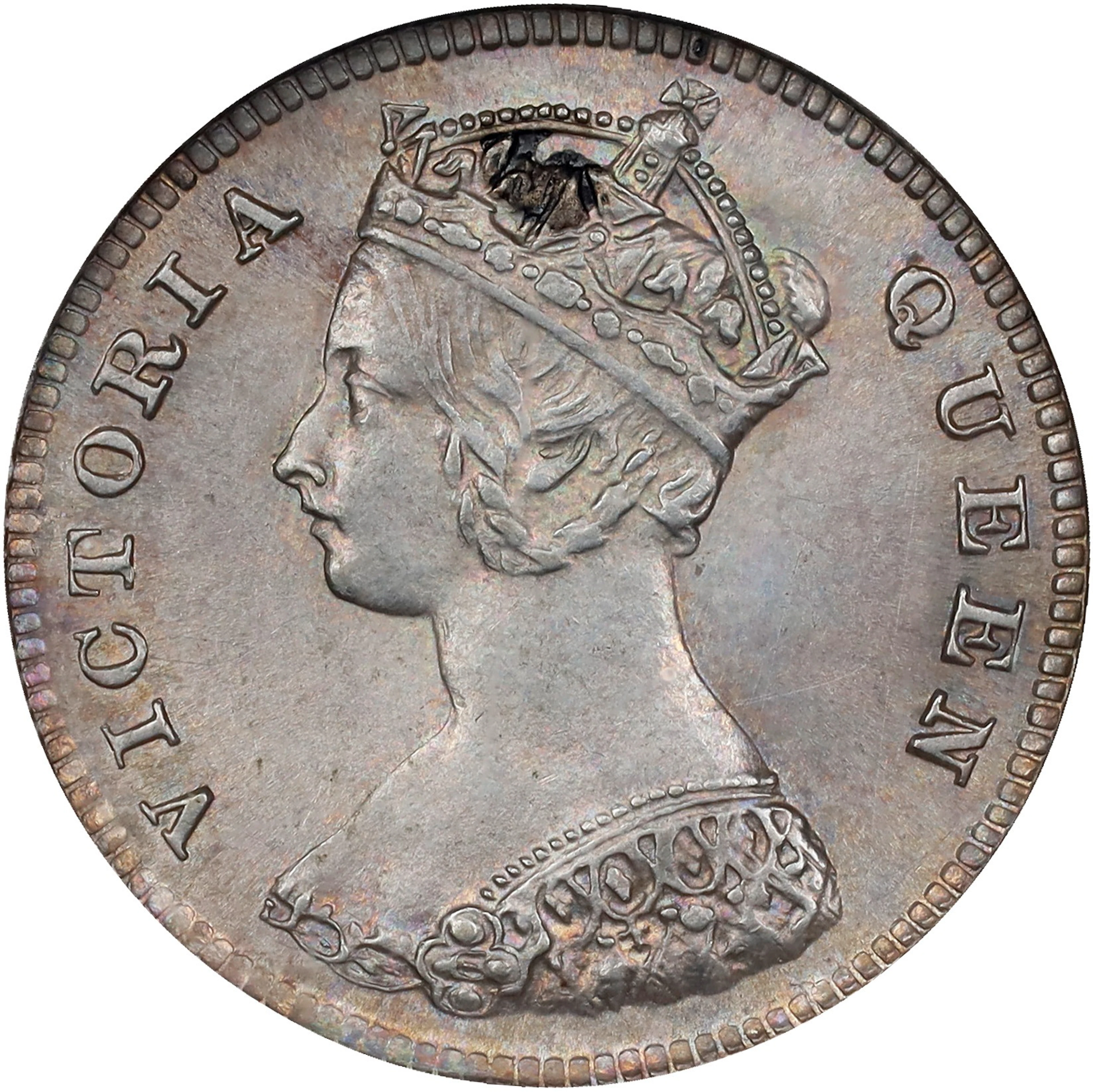 (t) HONG KONG (SAR). 10 Cents, 1886. London Mint. Victoria. NGC MS-63.