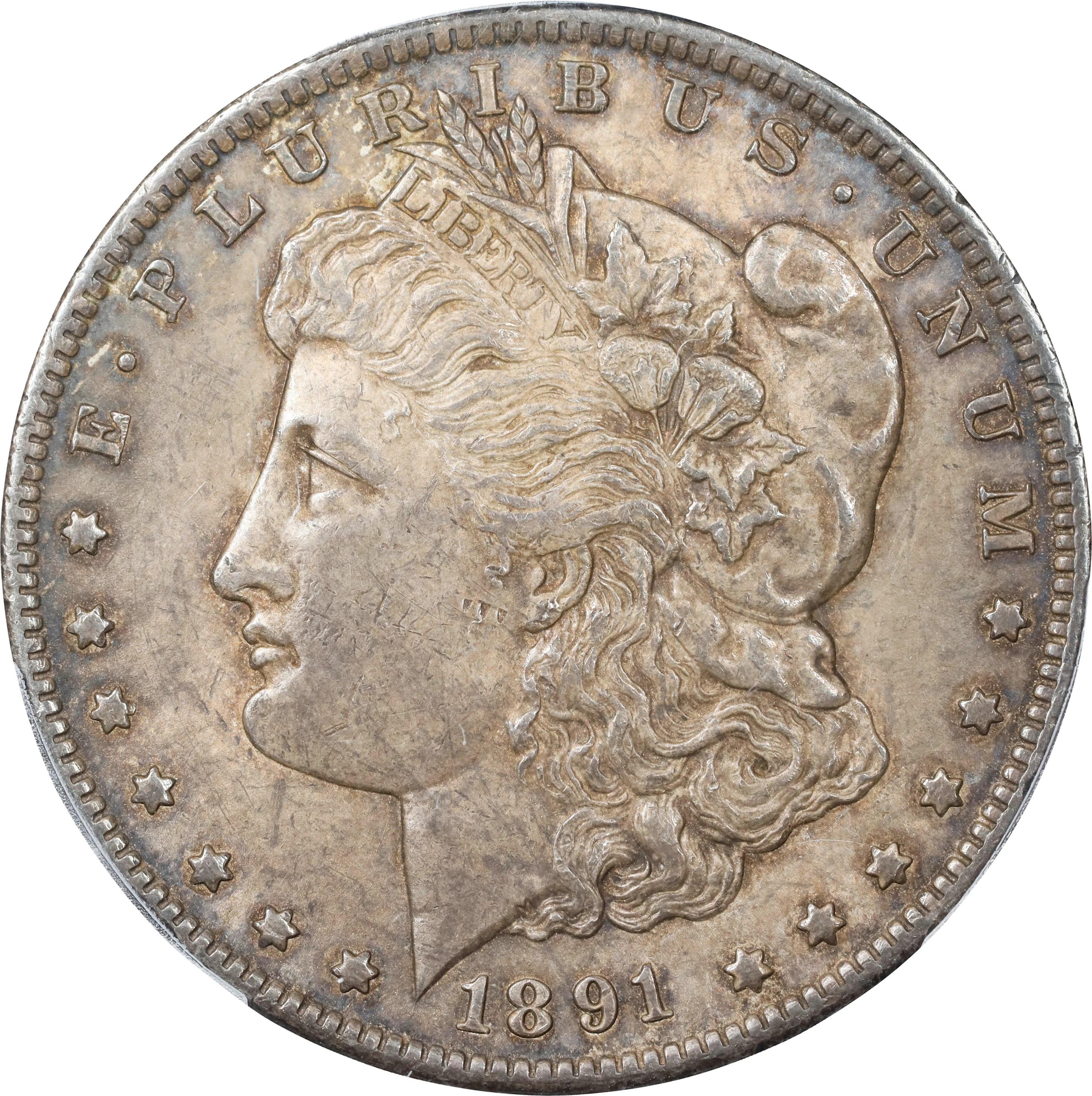 UNITED STATES OF AMERICA. Dollar, 1891-CC. Carson City Mint. PCGS AU-58.