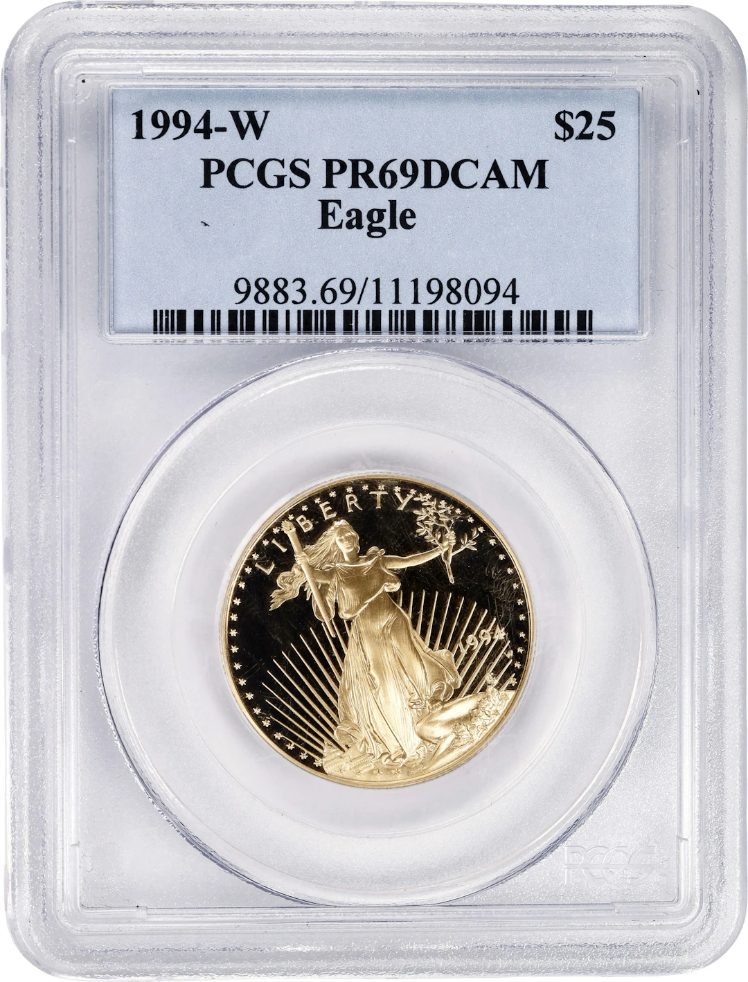 (0.5 oz, 15.552 g AGW). 1994-W American Gold Eagle $25. PR-69 DCAM (PCGS).
