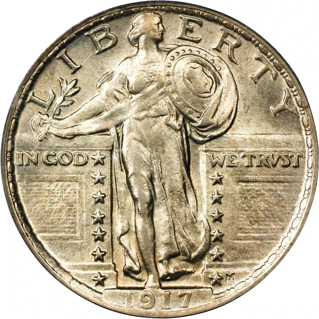 1917 Standing Liberty Quarter. Type II. AU-55 (PCGS). OGH Generation 3.1.