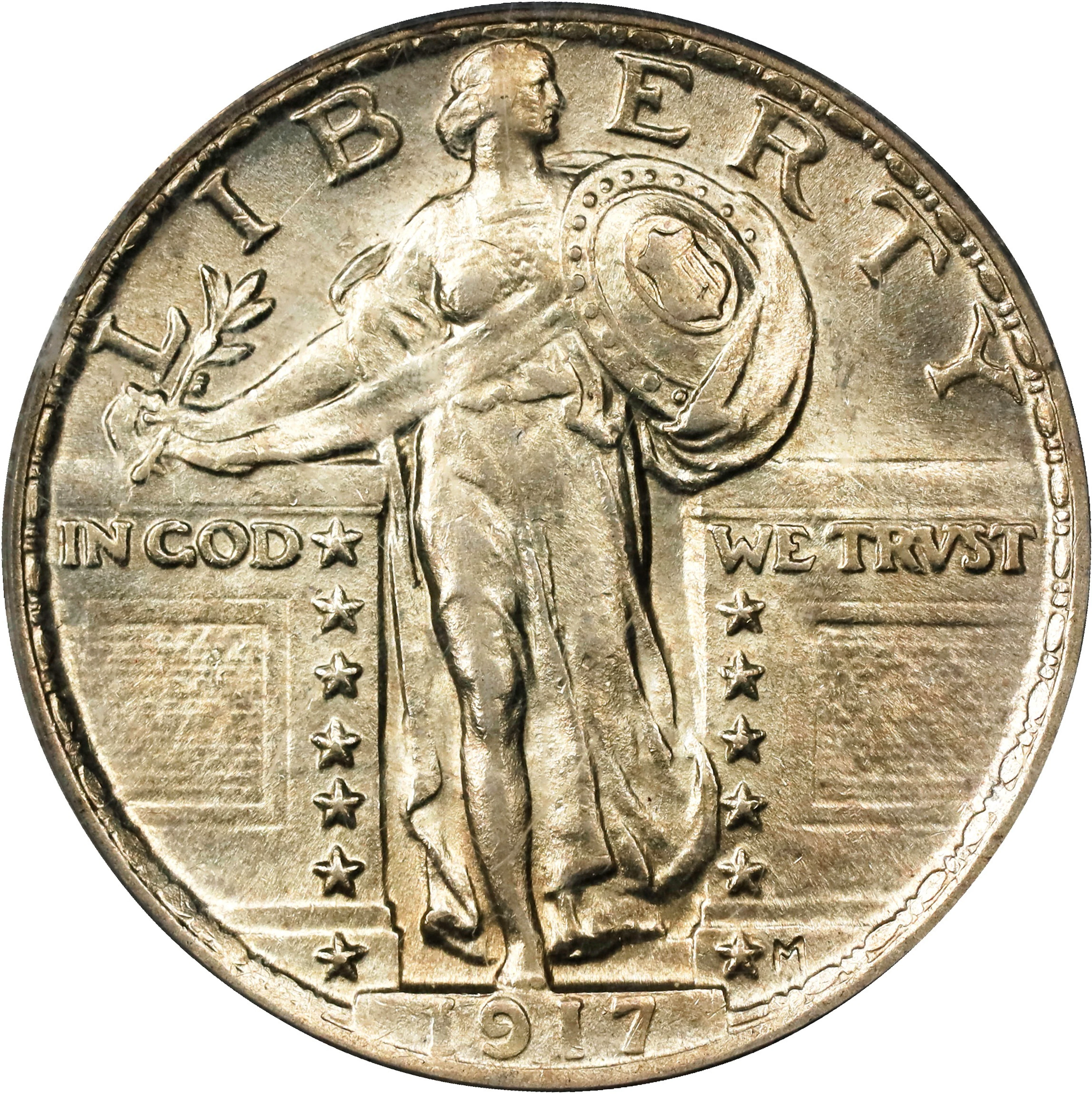 1917 Standing Liberty Quarter. Type II. AU-55 (PCGS). OGH Generation 3.1.